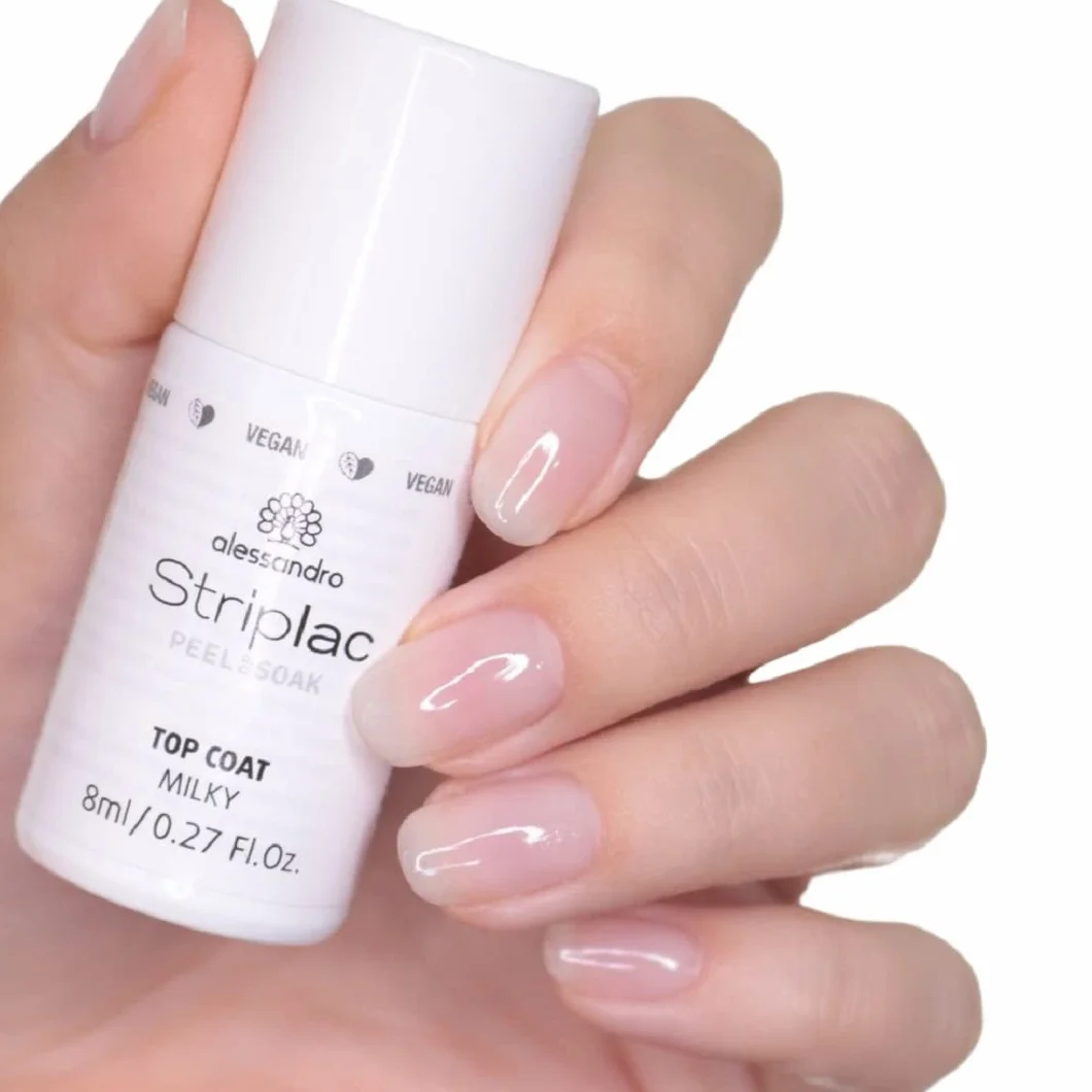 Alessandro Striplac Peel or Soak Top Coat Milky Vernis à LED 8 ml