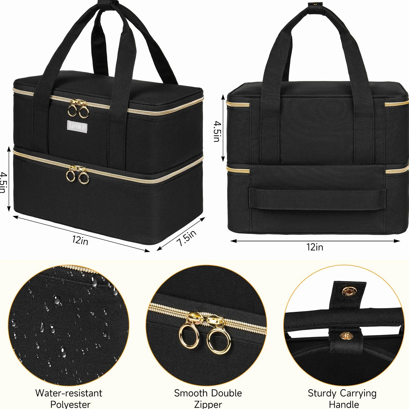Sac Rangement Vernis à Ongles Boite Organisateur 40 Bouteilles 15 ML Noir