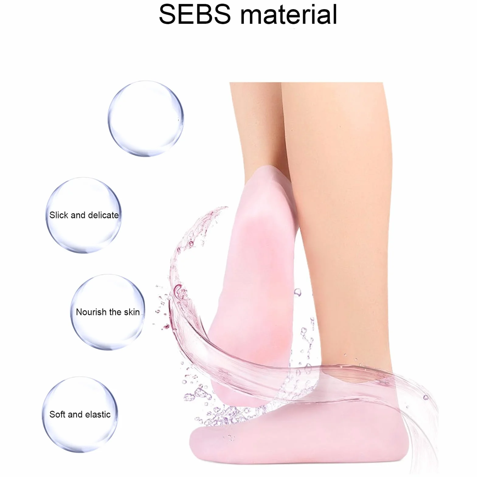Chaussettes en Gel Hydratant Silicone pour Spa L 39-41