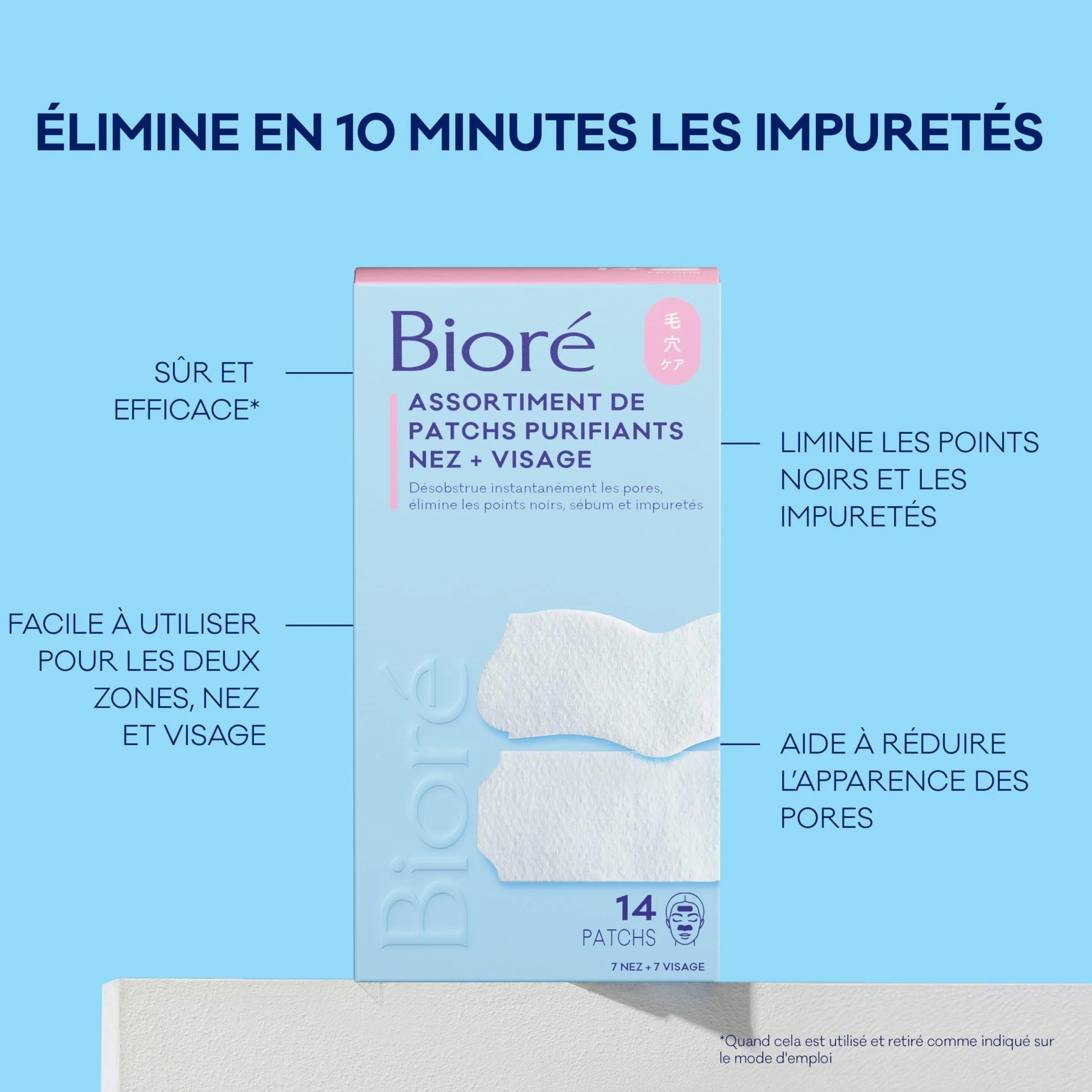 Biore Assortiment de 14 Patchs Purifiants NEZ VISAGE