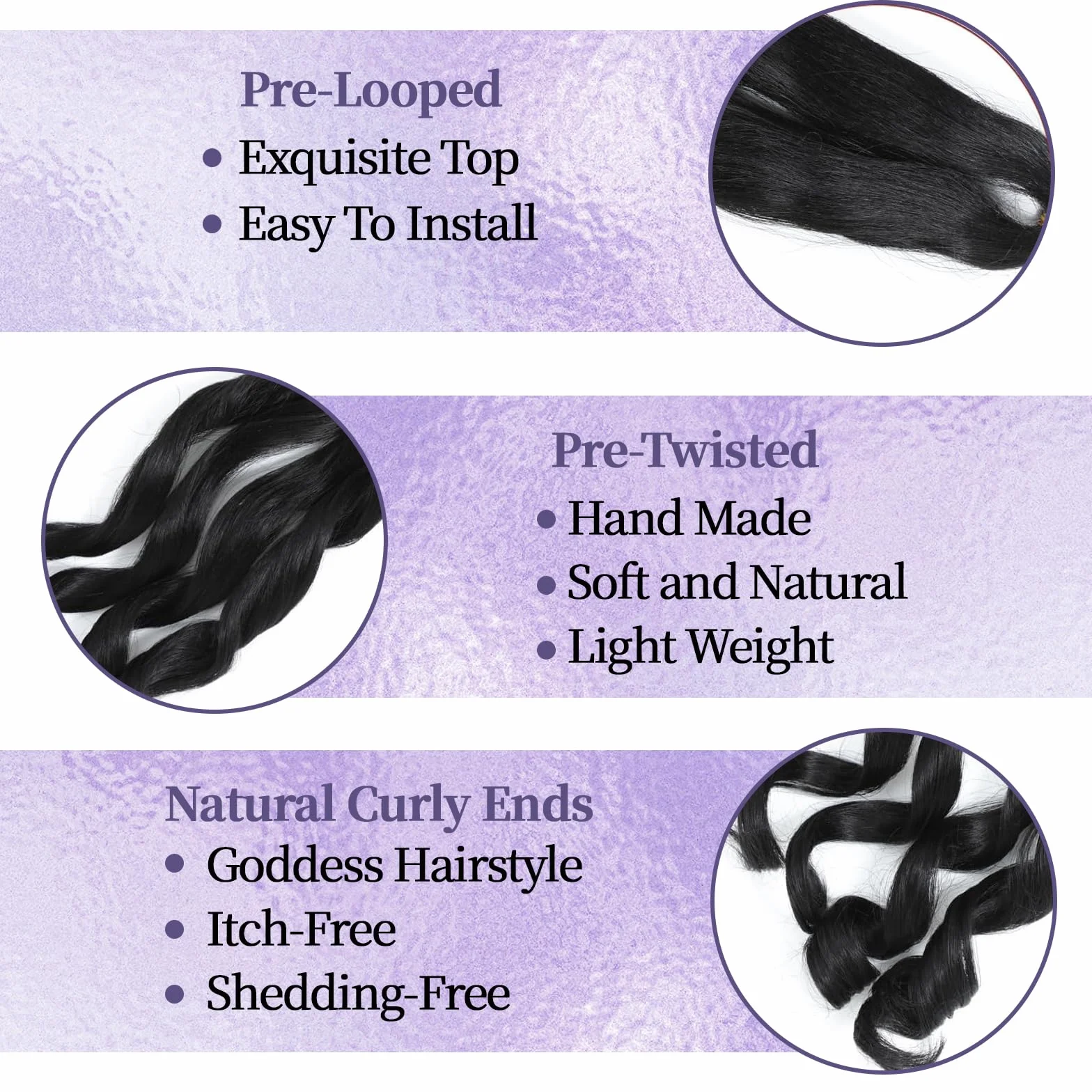 12 Inch French Curls Braiding Hair 8 Packs Spanish Curly Braids Pre Stretched Loose Wave Soft French Curl Synthetic Braiding Hair Extensions for Women (1B, 12 Inch (Pack of 8))