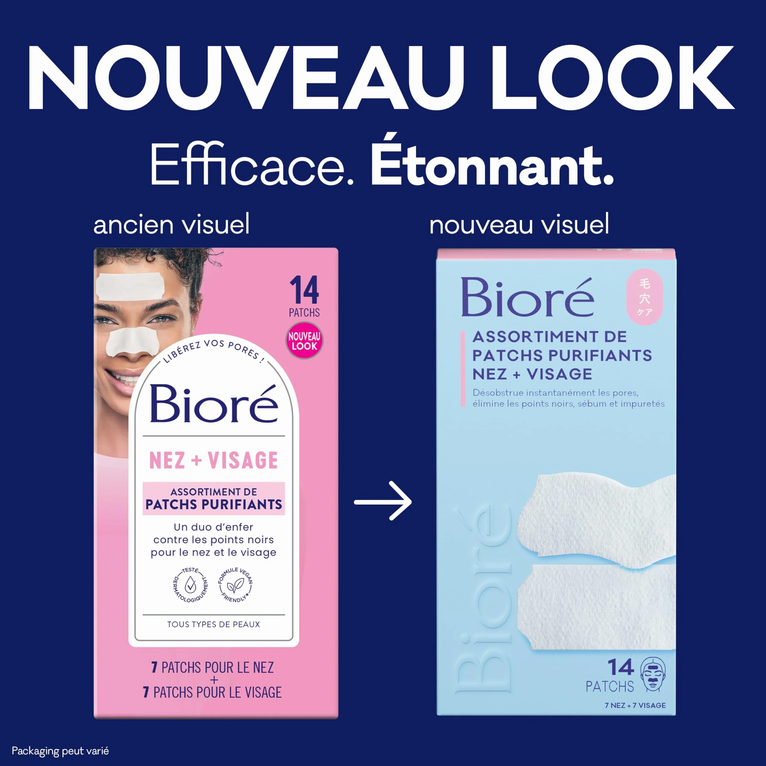 Biore Assortiment de 14 Patchs Purifiants NEZ VISAGE