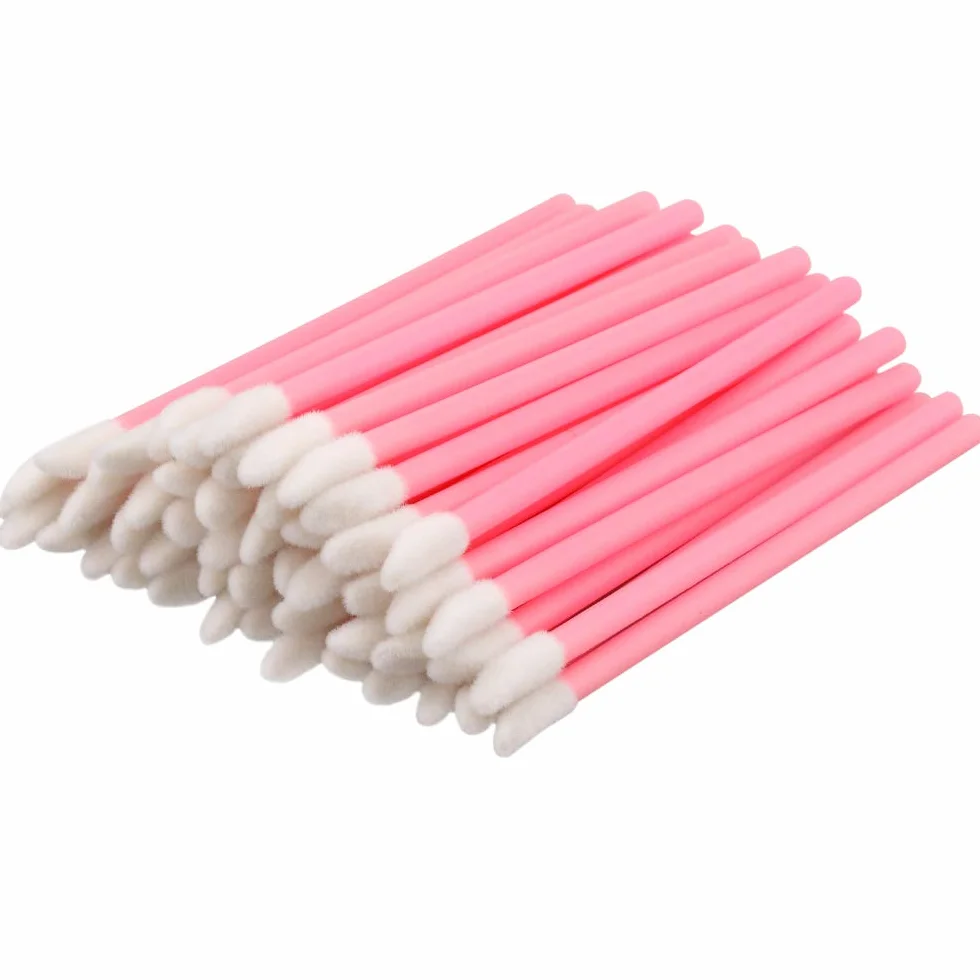 G2PLUS Pinceaux Lèvre Jetables Applicateur Batonnet Brosse à Lèvres Lip Brush Kit Maquillage Rose
