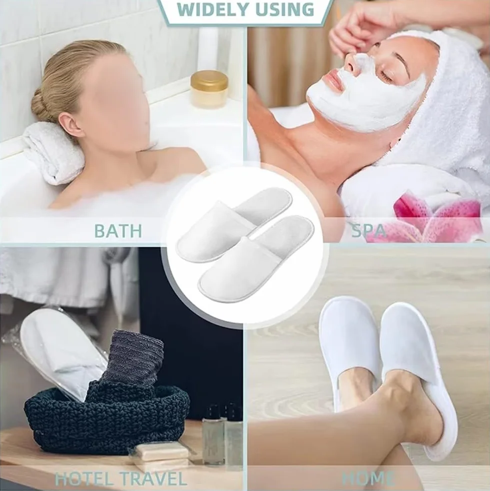 Chausson Invité, 100 Paires Pantoufles Jetables D'hôtel Et, Chaussons Jetables, Sandales Jetables pour Hôtels, Spa, Hôtel, Salle De Bain