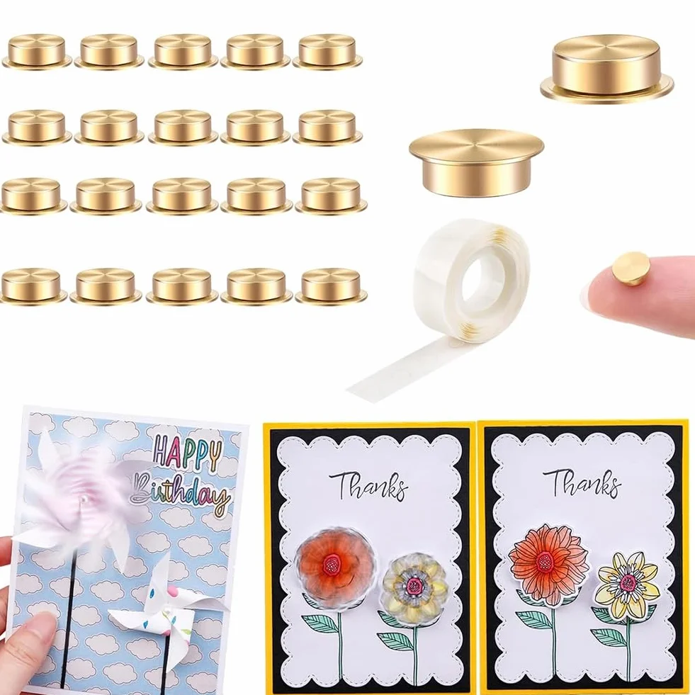 Lot de 20 Mini Roulements à Billes Rotatifs en Métal pour Loisirs Créatifs Nail Art Scrapbooking - Rotation Fluide à 360°
