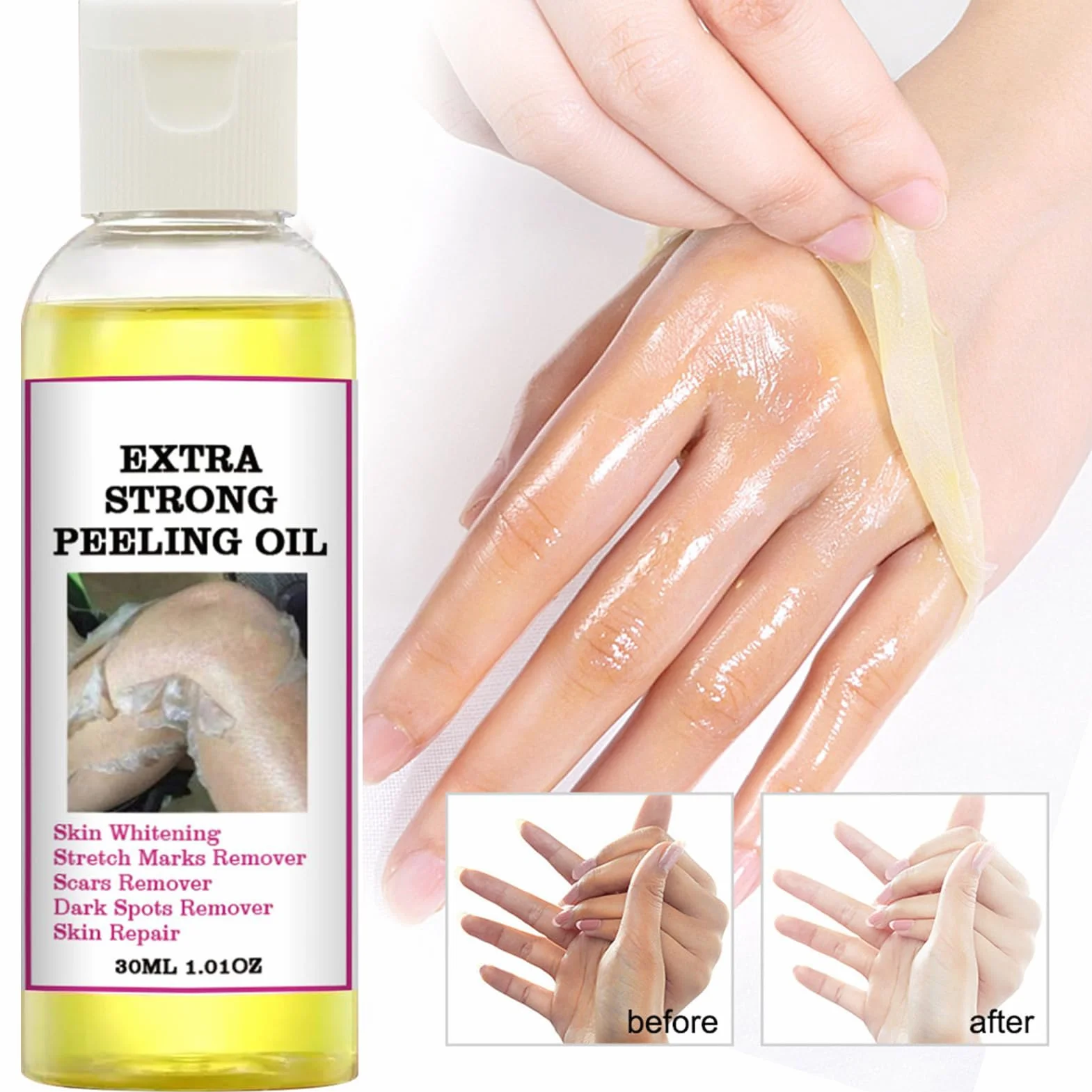 Huile Eclaircissante Peeling Corps et Visage Hydratante Élimine Cellules Mortes