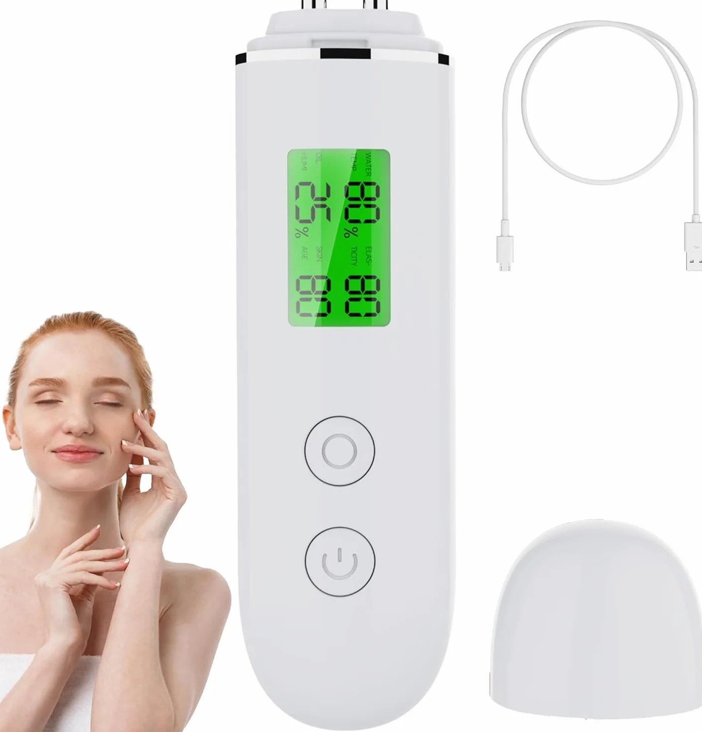 Moniteur d'hydratation, compteur d'hydratation de la peau, moniteur d'hydratation de la peau, moniteur d'huile du visage analyseur d'hydratation de la peau avec écran LCD numérique pour salon de