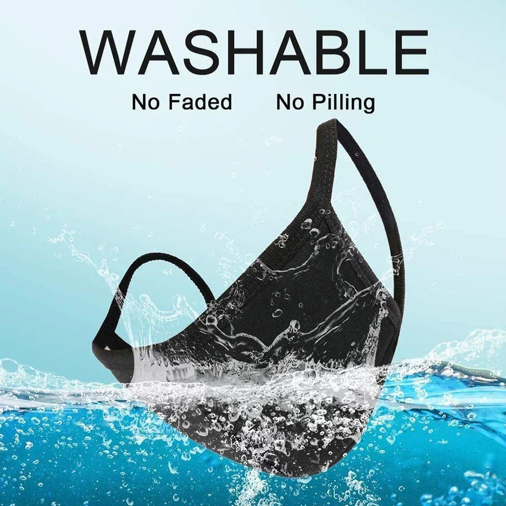 Masque de protection 100% Coton Lavable Réutilisable Noir