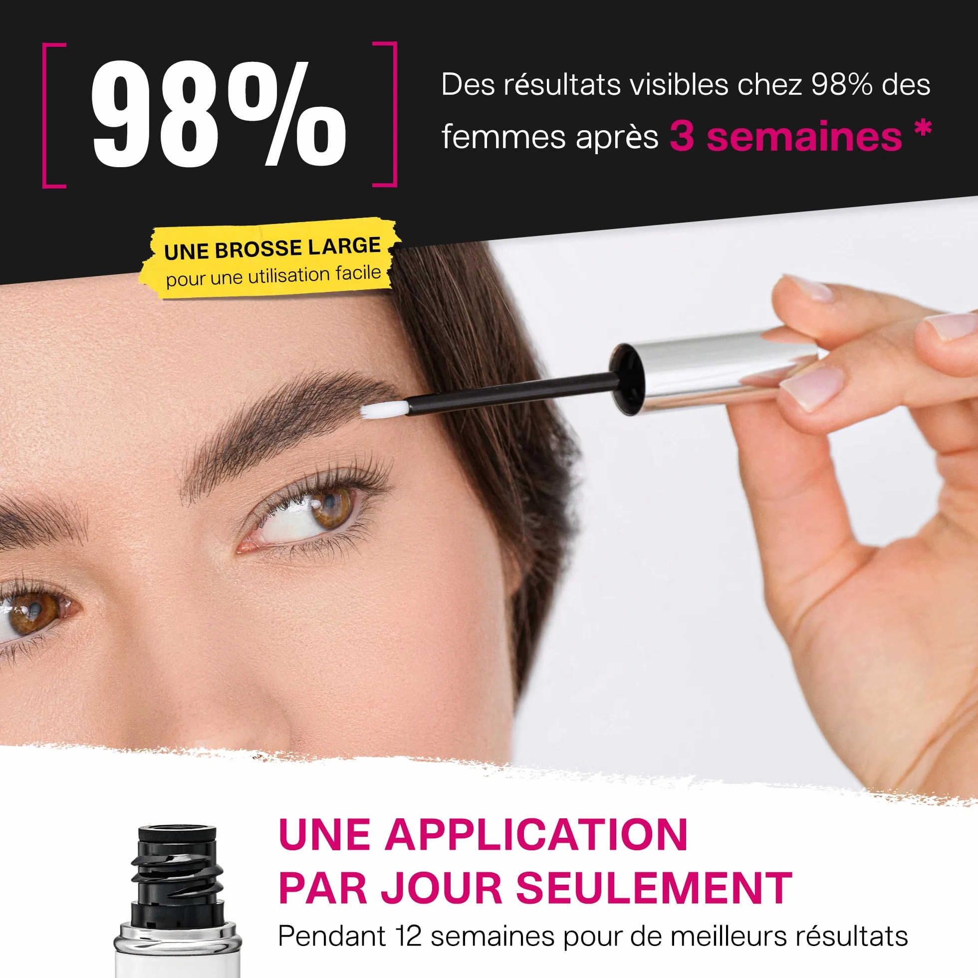 BROWCOCA!NE Sérum à sourcils pour une croissance rapide et un sourcil complet | Booster végétalien Eye-Brow by Svenja Walberg | Vainqueur du test de croissance des sourcils fabriqué en Allemagne