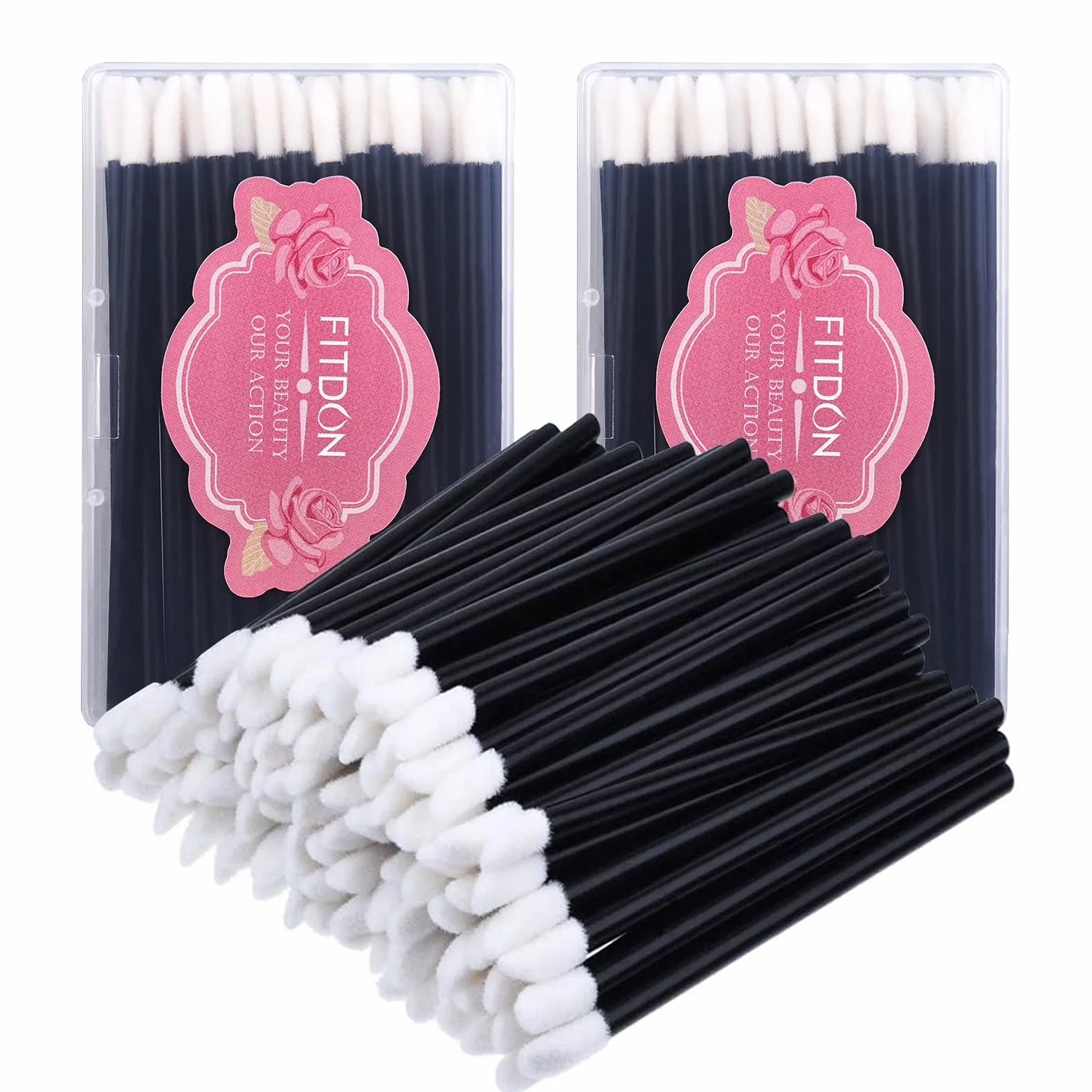 FITDON Pinceaux à lèvres jetables Applicateur de Rouge à Lèvres 240 pièces