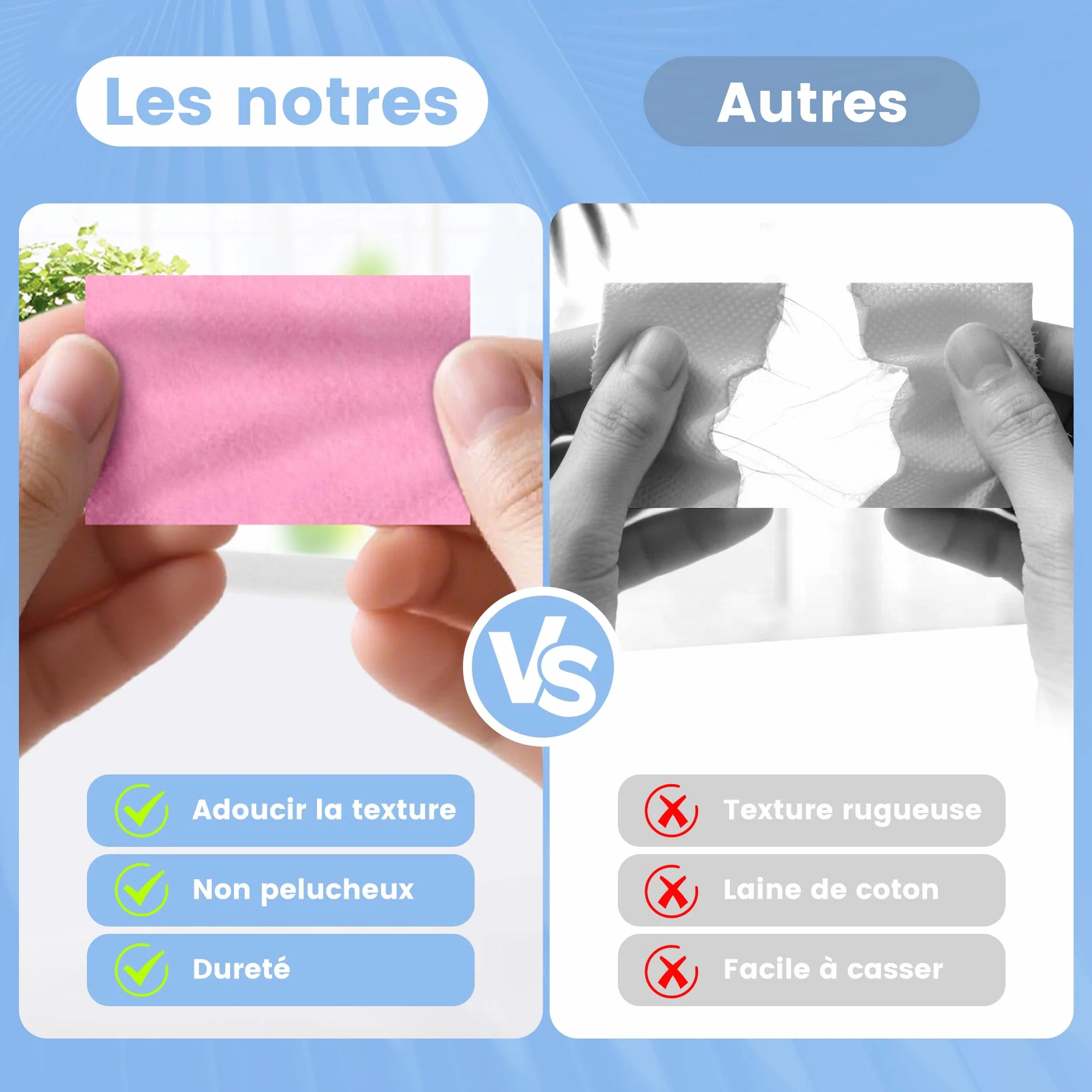 Lingettes Ongles 630 Pièces Cotons Secs Non Pelucheux pour Manucure et Pédicure Rose