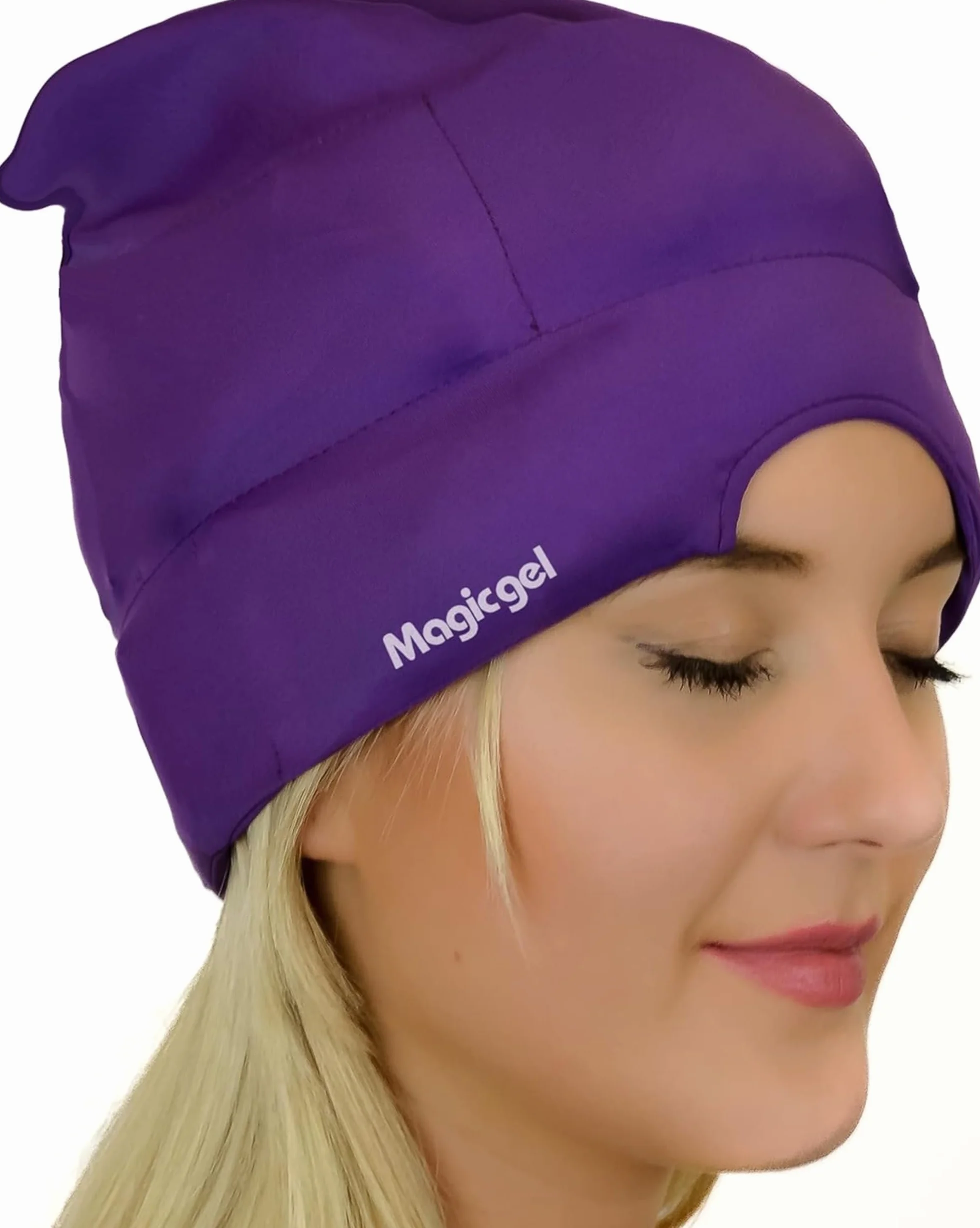 Casque de Soulagement pour Migraines Magic Gel | Soulagement Réel des Maux de Tête | Casque Original | Froid, Confortable, Sombre et Frais | Approuvé par les Médecins | (Violet)