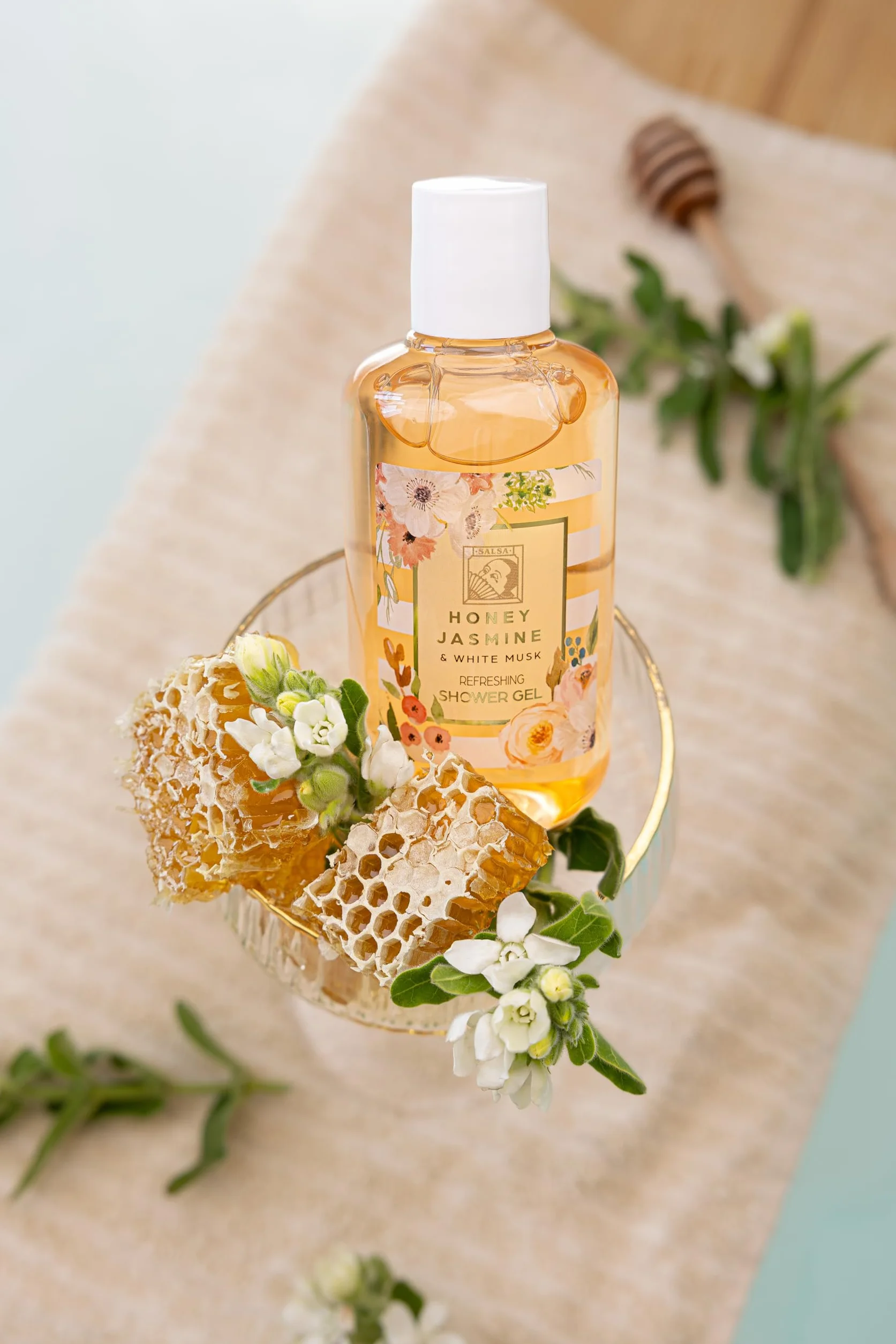 Accentra Set cadeau de douche HONEY JASMINE 4 pièces gel douche lotion beurre corps