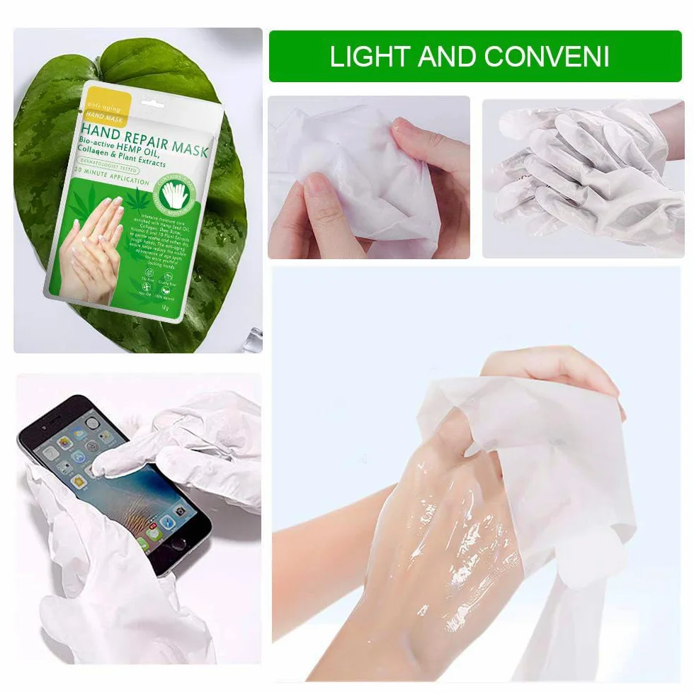 Gants Hydratants pour Mains, 3 Paires Masque Mains Peau Sèche Nourrissante Anti-âge Réparatrice