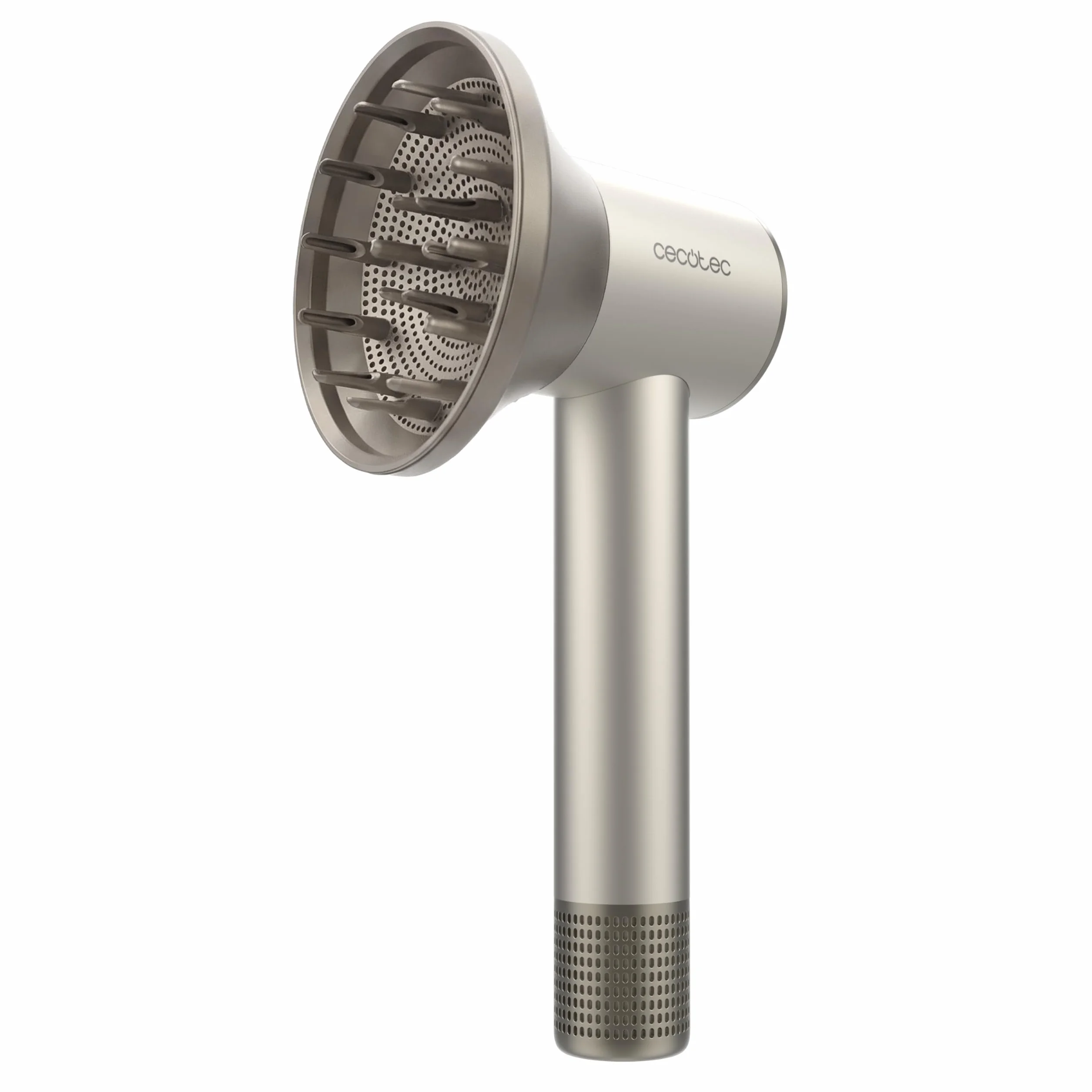 Cecotec Sèche-Cheveux à Ions - DryGlam 2in1 Sensor Champagne. 1400W, 110000rpm, Technologie de Capteur de Température, Moteur Brushless, 2 Vitesses et 3 Températures, Embout Concentrateur et Diffuseur