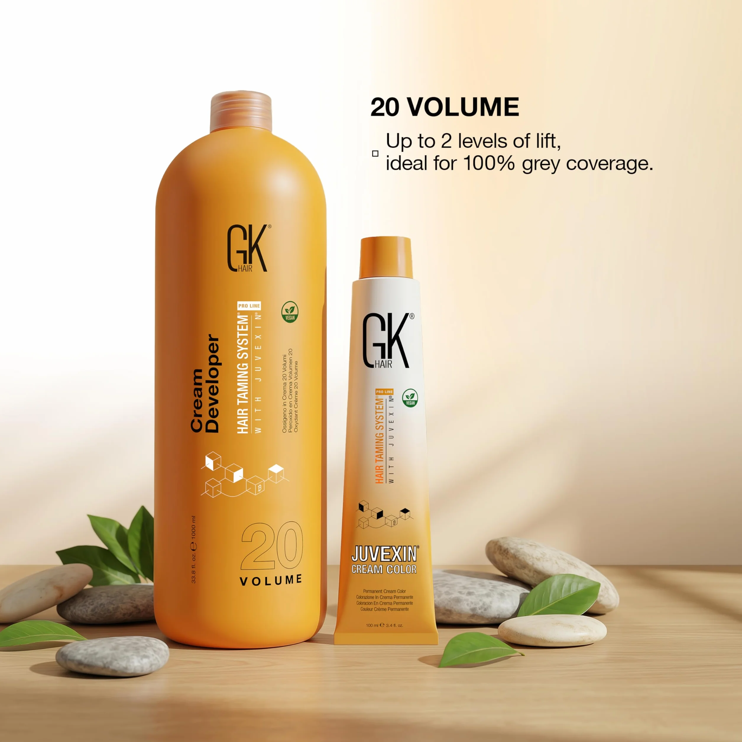 Global Keratin GK HAIR Professional Hair Creme 20 Volume Developer 1000ml for Hair Coloring Bleach - High-Performance Long Lasting Semi-Permanent Hair Color Toner Dye