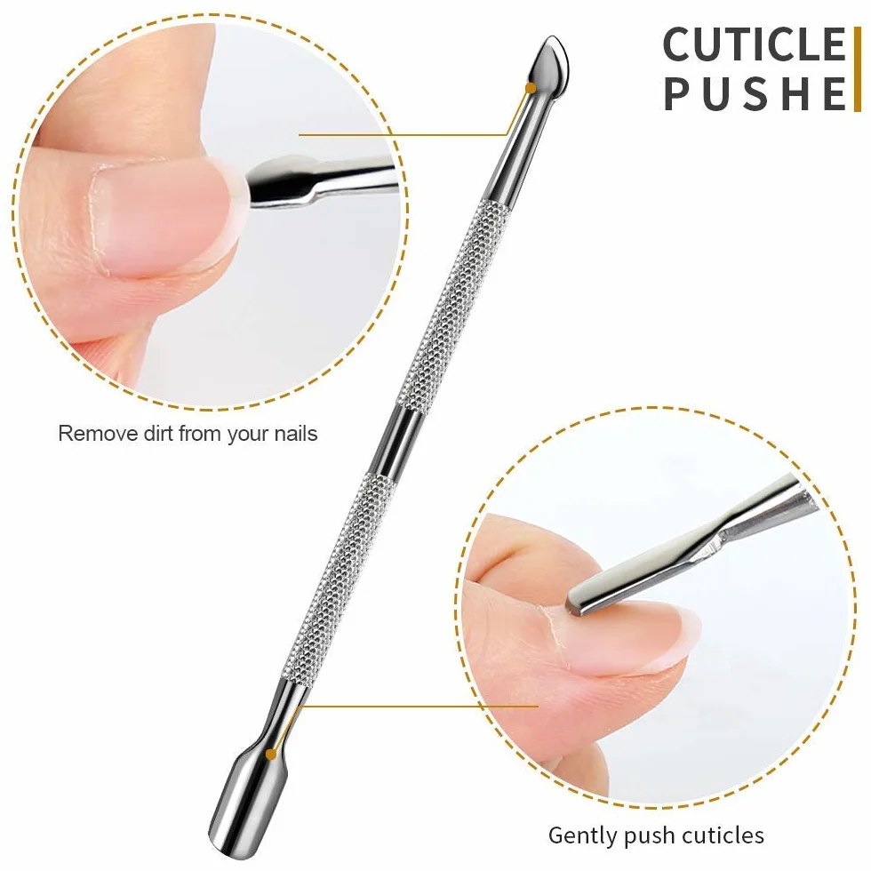 Pince à Cuticules Professionnelle, Tondeuse à Cuticules avec Poussoir à Cuticules Ongles, Incarnés Coupe-Ongles Kit 3 Pièces Pour de manucure et pédicure