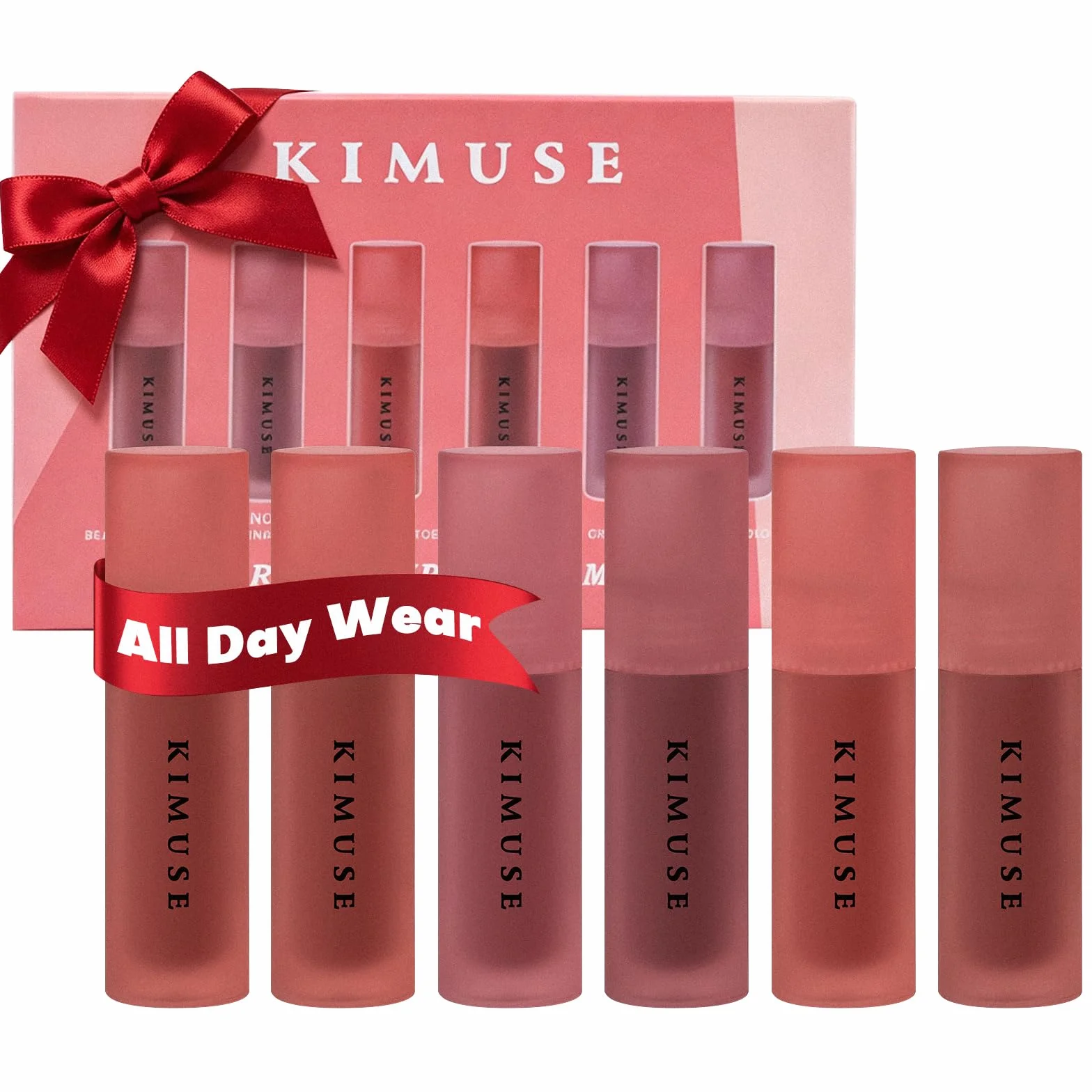 KIMUSE Water Lip Tint, Rouge à lèvres liquide Lip Stain Set 6PCS | Hydratant Léger Très pigmenté Longue durée, hydratant Finition brillante