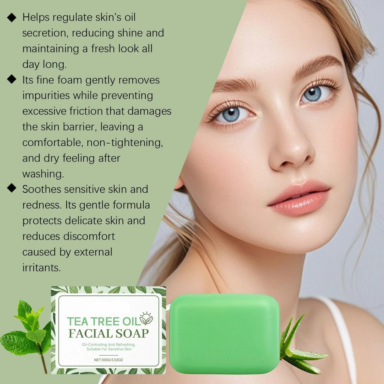 Savon Antifongique à l'Huile d'Arbre à Thé 100g Nettoyant Naturel Anti Mycose Pied