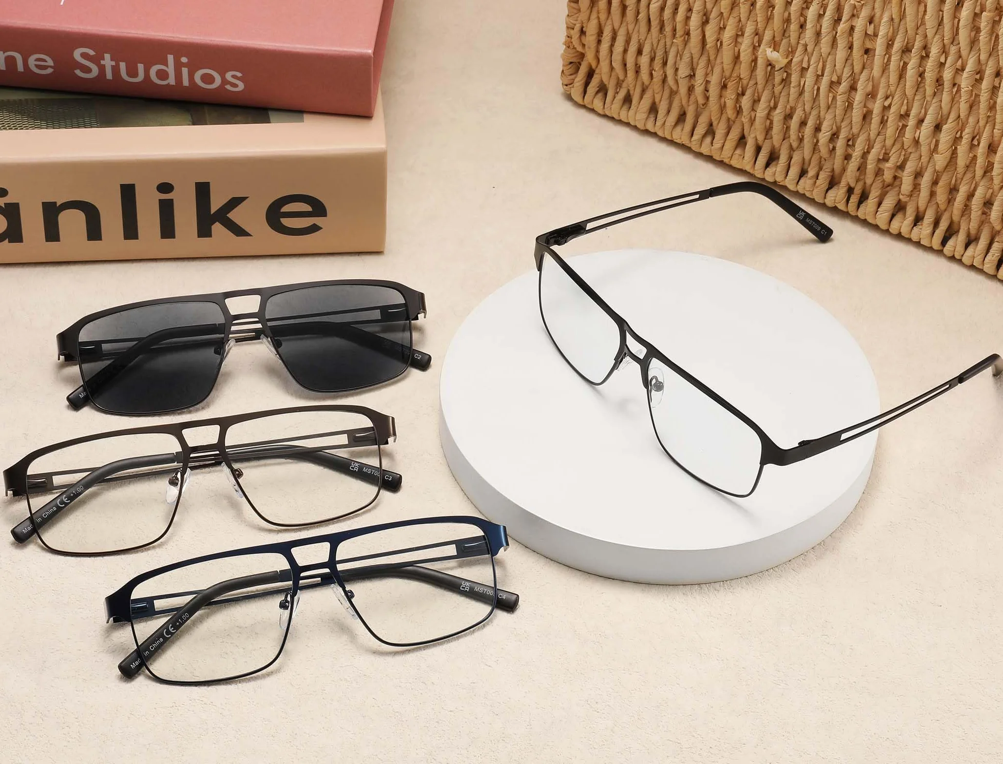 MODFANS 3 Paire Lunettes Lecture Anti Lumiere Bleue Monture Rectangle Metal
