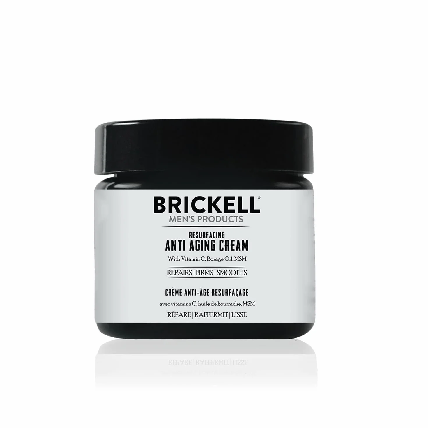 Brickell Men's Products Crème resurfaçante anti-âge pour hommes, crème naturelle et biologique à la vitamine C, 59 ml, non parfumée (non parfumée)
