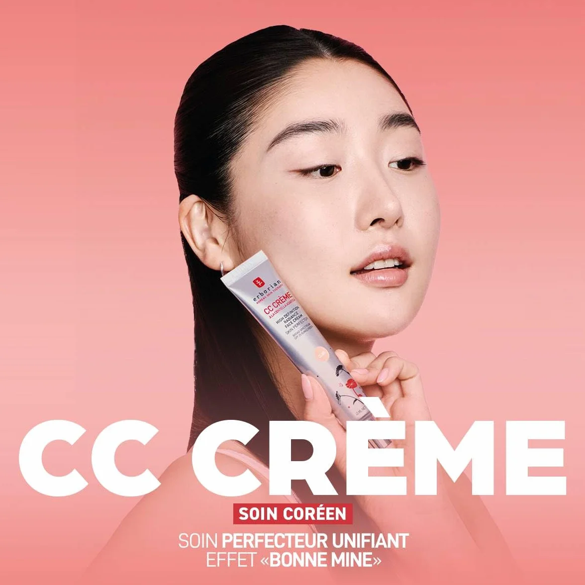 Erborian - CC Crème à la Centella Asiatica - Maquillage et Soin Illuminateur de Teint Haute Définition pour Visage - Protection Solaire SPF 25 - Soin Cosmétique Coréen - Doré 15 ml