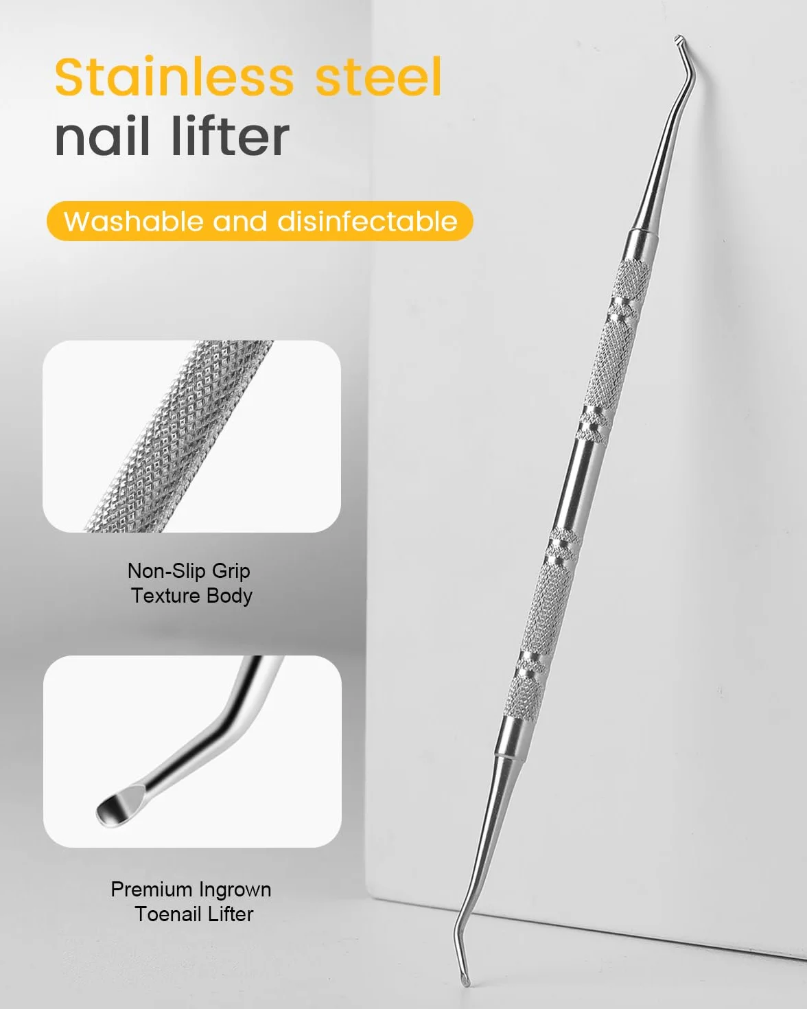 Lime à ongles longue en acier BEZOX pour onychomycose, ongles incarnés et ongles épais