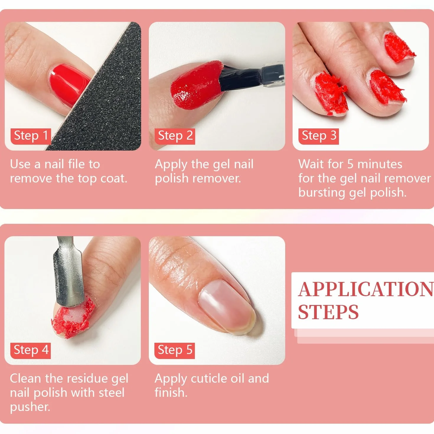 JODSONE 15ml Dissolvant Vernis Semi Permanent, Enlève le Vernis Gel en 3 à 5 Minutes