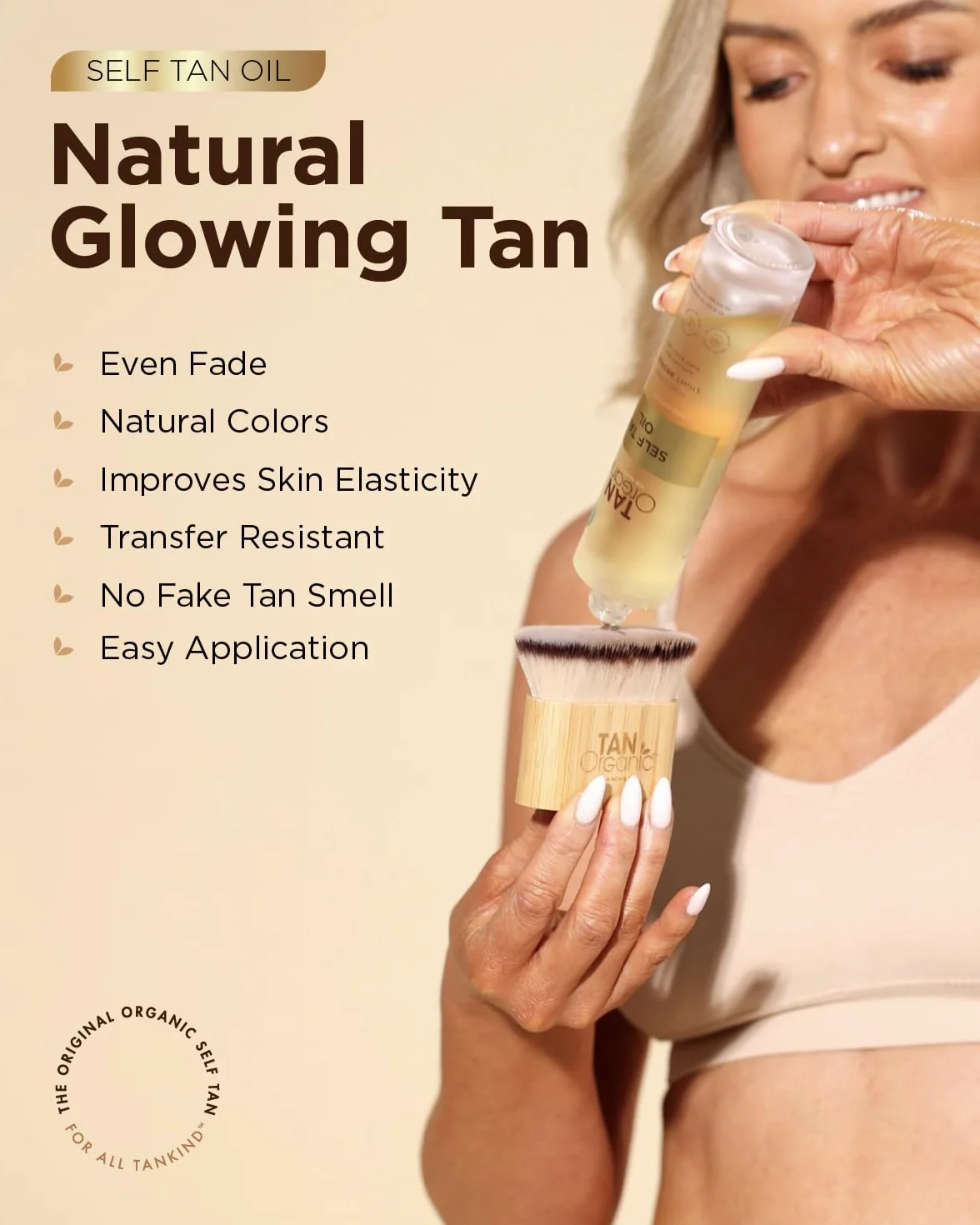 TanOrganic Huile Autobronzante 100ml | Autobronzant Bio pour Visage & Corps | Bronzage Léger et Naturel avec Vitamine E | Vegan et Sans Traces avec Aloe Vera & Huile d'Argan | Résistant au Transfert