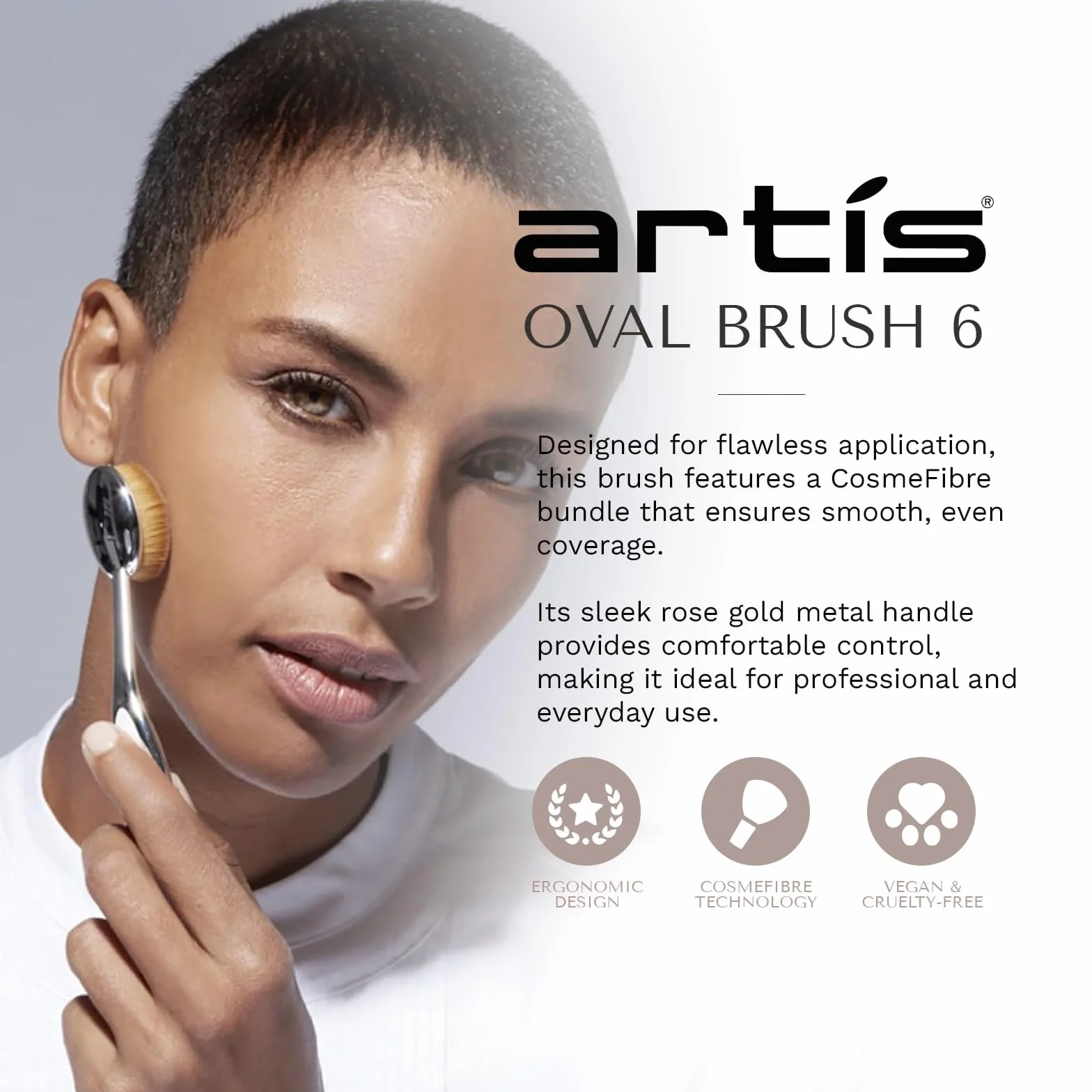 Artis Elite Pinceau ovale 6 - Miroir, 1 pinceau de maquillage.