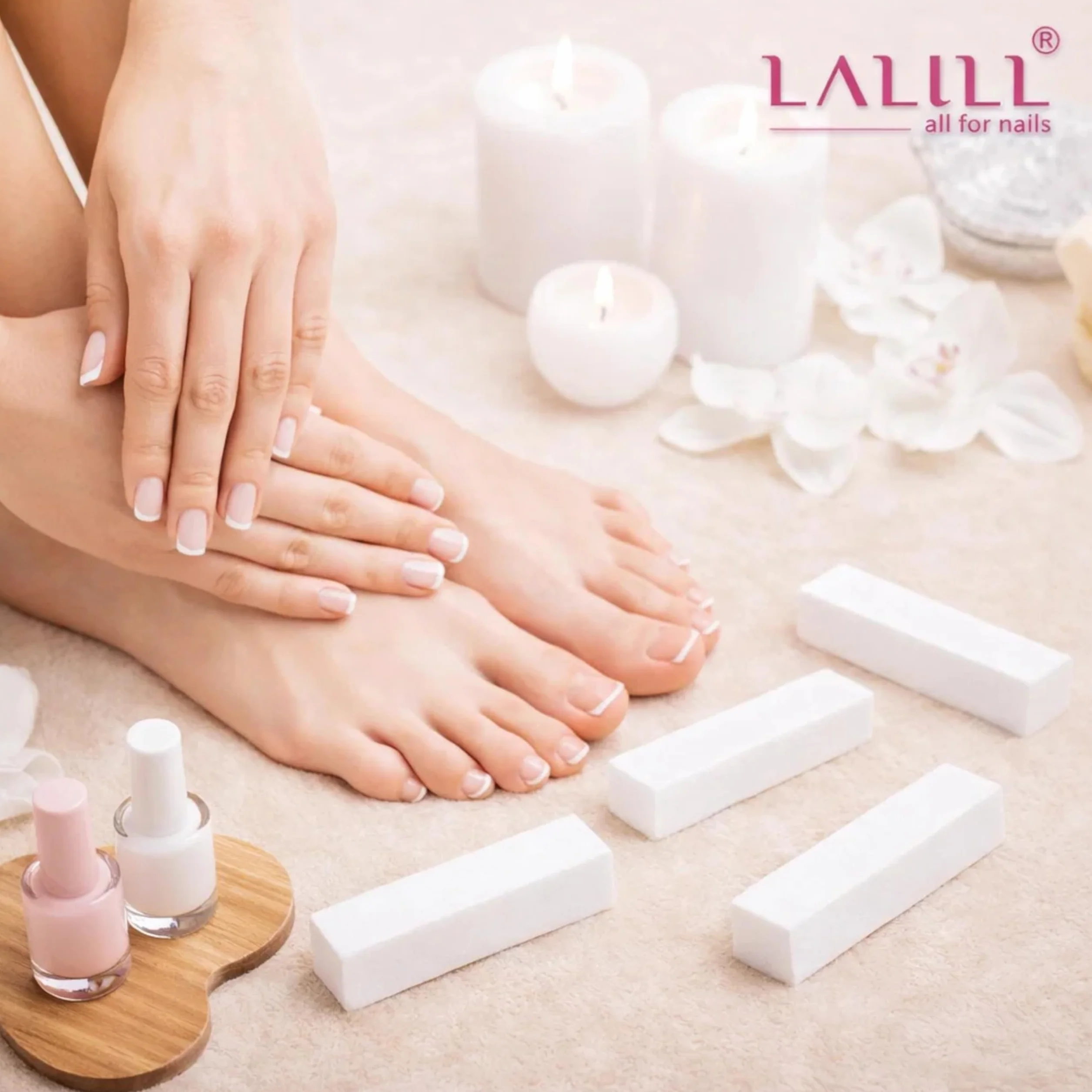 LALILL Lot de 10 Lime à Ongles Bloc de Ponçage 9,5 x 2,5 x 2,5 cm