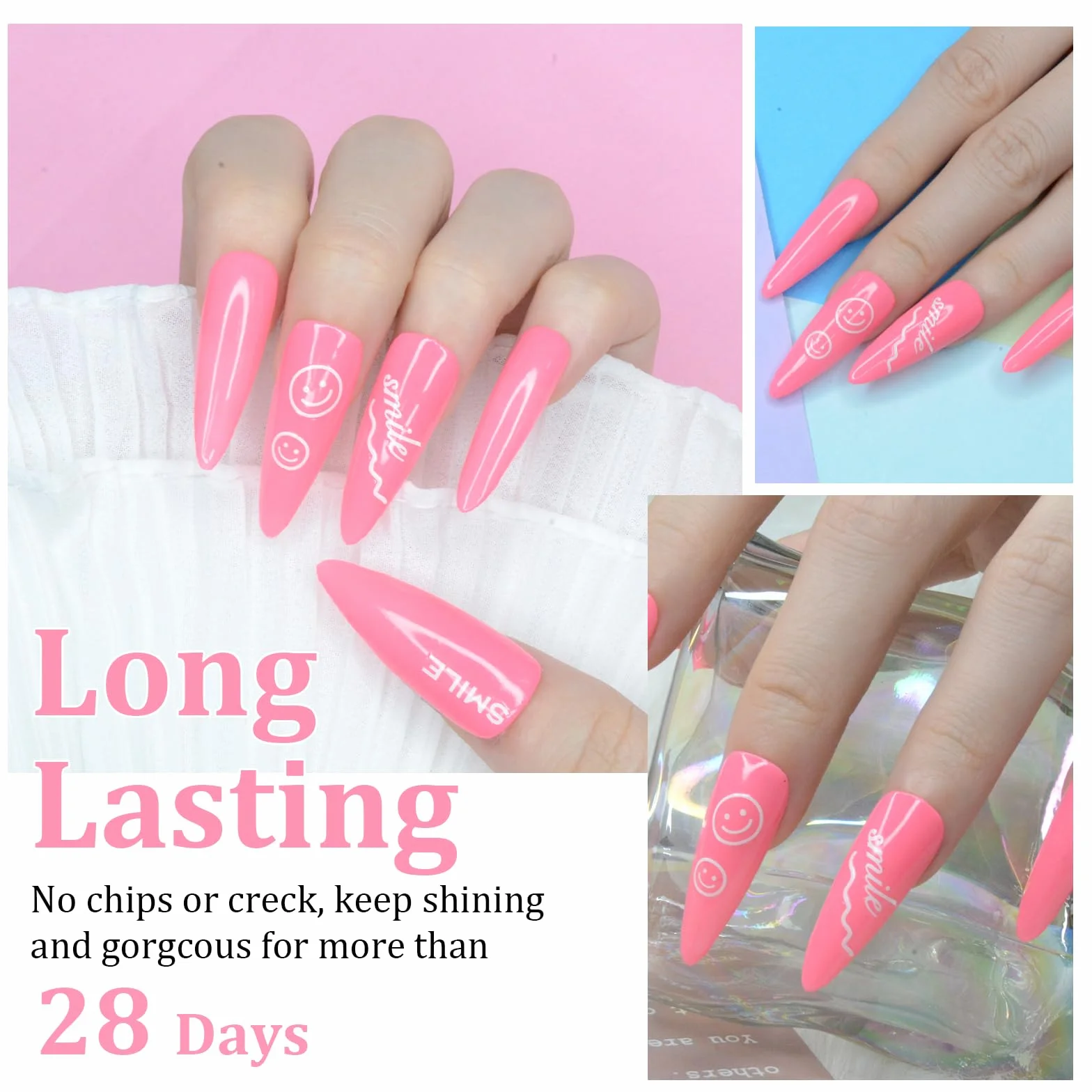Poudre à Ongles Dipping Powder 28g Rose Manucure Kits Français Salon DIY Sans Odeur Durable