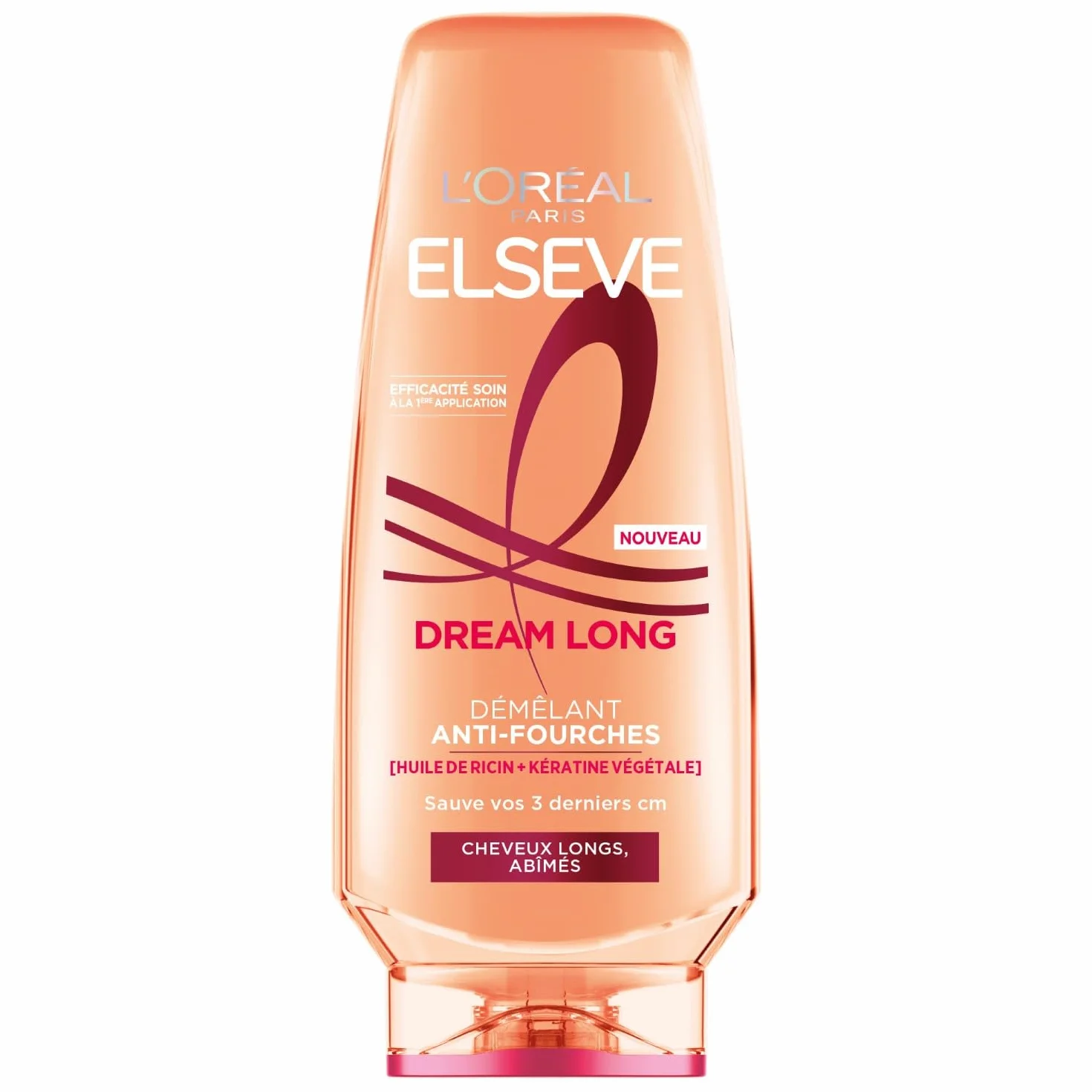 L’ORÉAL PARIS Elseve Dream Long Démêant Anti-Fourches Cheveux Longs Abimés Huile de Ricin Kératine Végétale