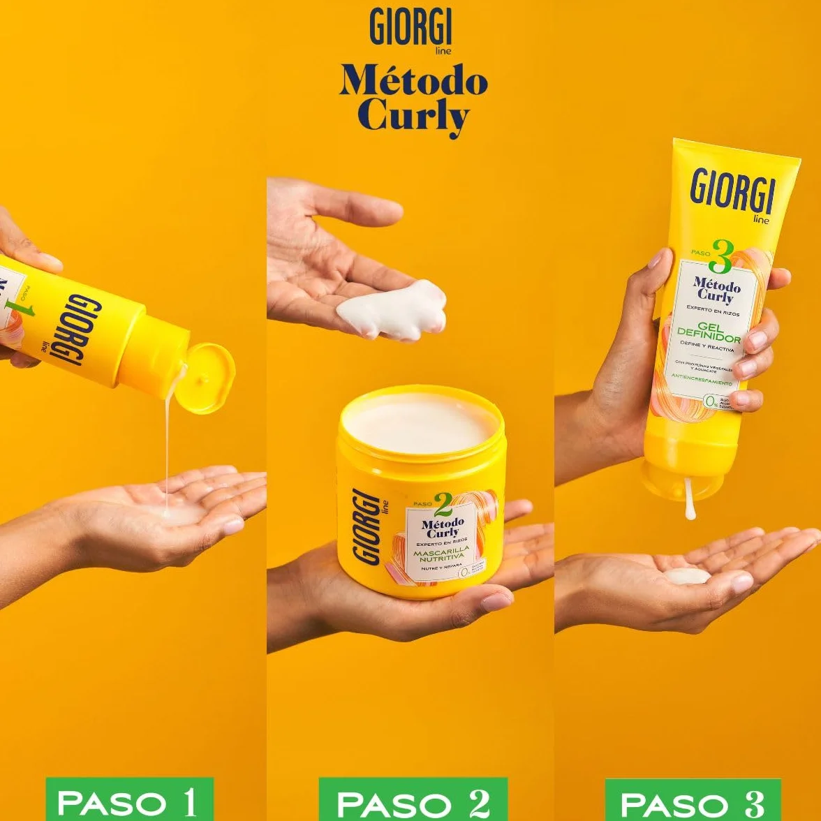 GIORGI Line Kit démarrage méthode Curly 3 étapes Coffret cadeau boucles 0% alcool silicone sulfate protéines végétales avocat 950 ml