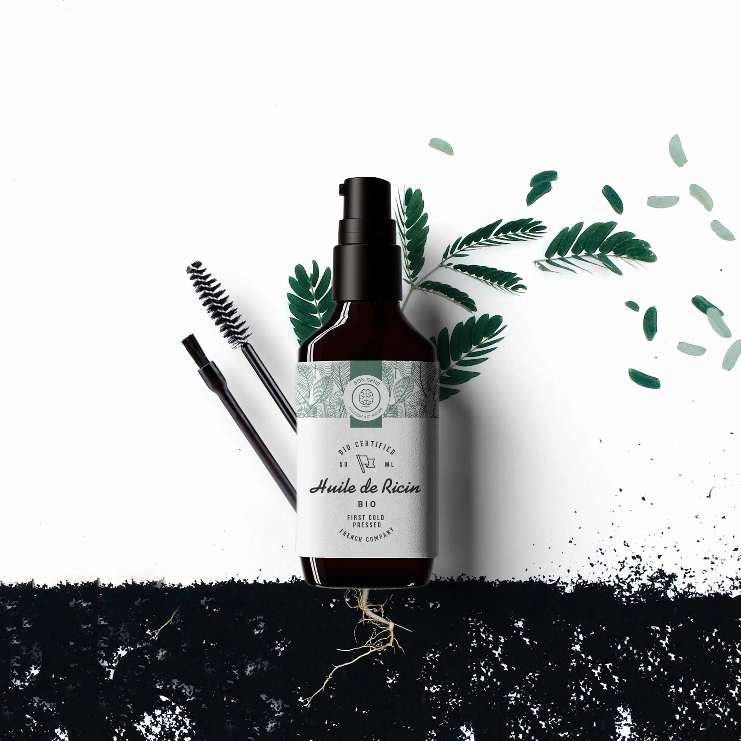 Huile de Ricin Bio 50ml Pressée à froid Pure Soin Cheveux Barbe Cils Sourcils Ongles