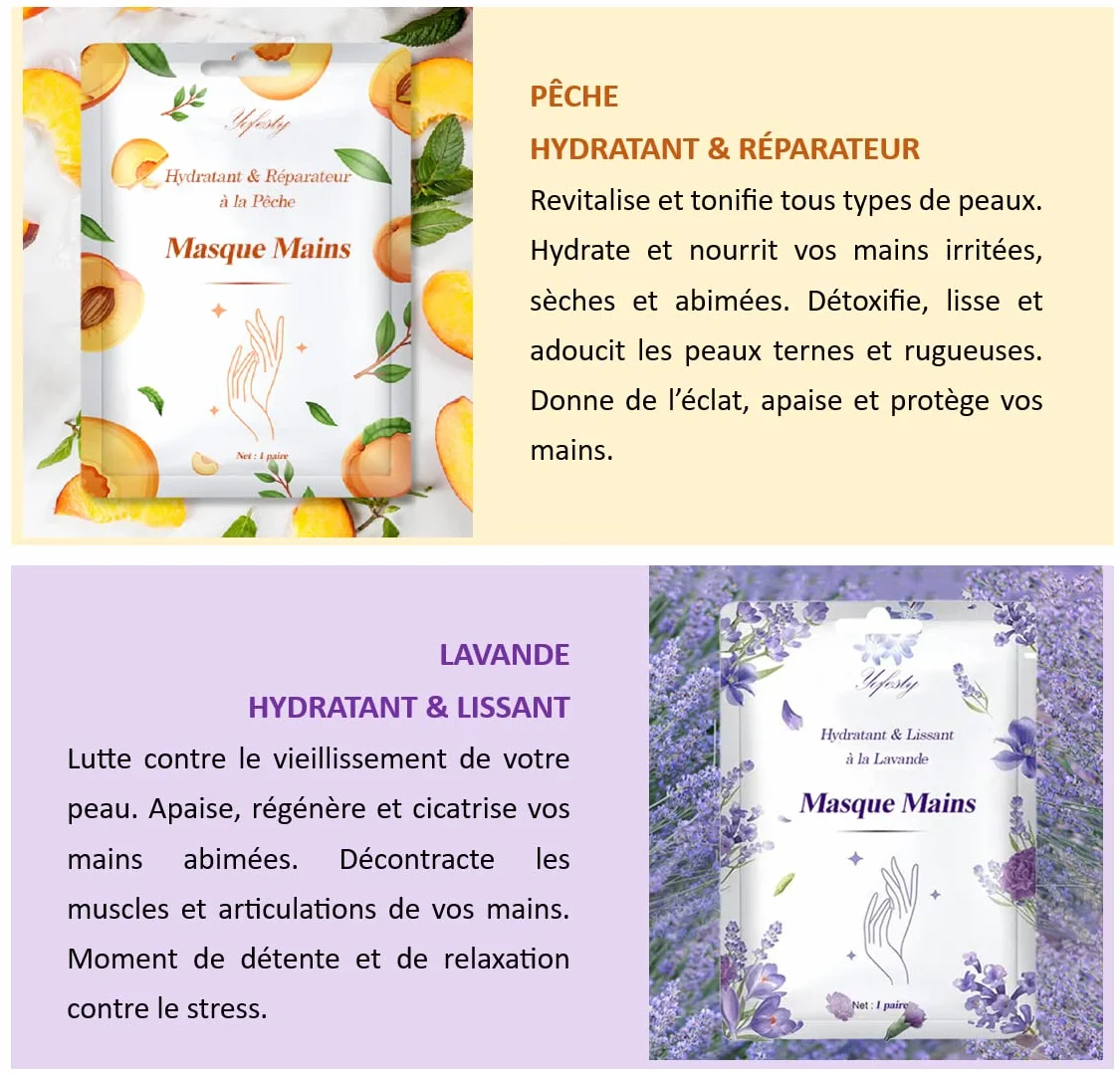 Masques Mains & Pieds Bio Naturel Noix de Coco Hydratant Réparateur Peau Sèche