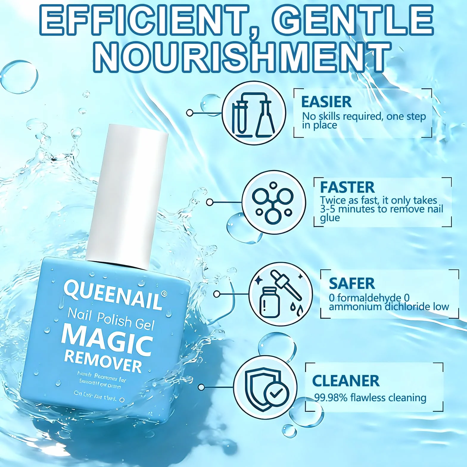Dissolvant de Vernis à Ongles en Gel Paquet, Dissolvant Vernis Semi Permanent avec Lime et Pince à Cuticule