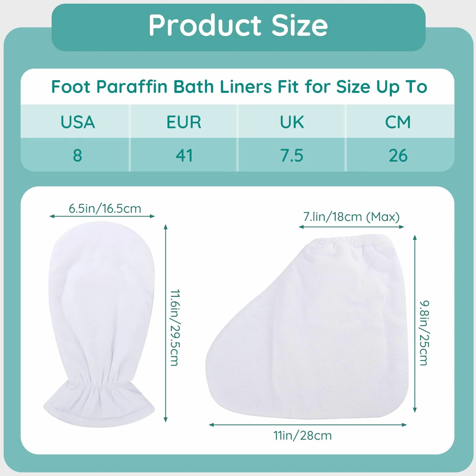 Chaussons de bain en cire de paraffine blanche, ouverture élastique Segbeauty à double éponge pour thermothérapie, sacs pour les mains et les pieds pour le traitement thermique, machine à cire