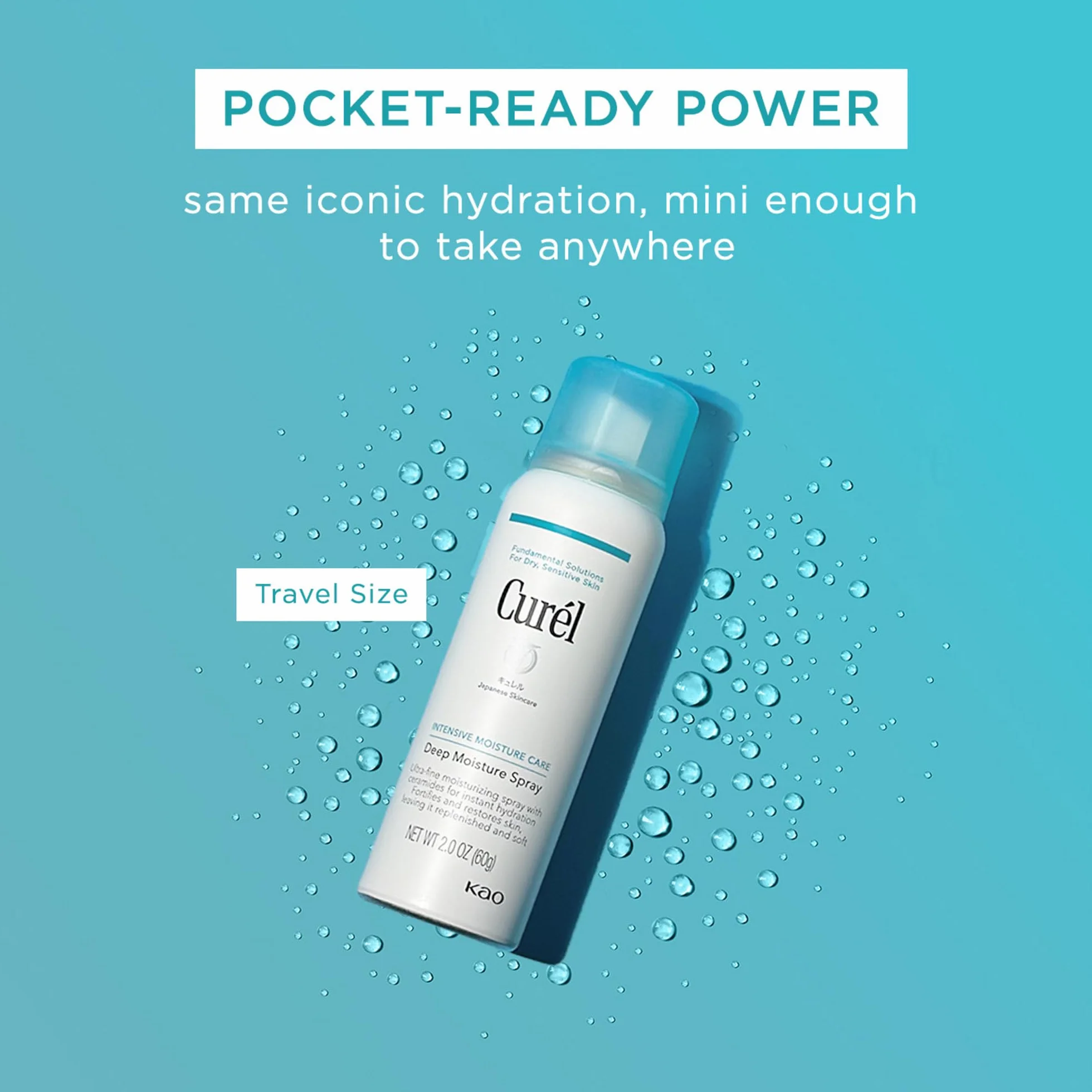 Curel Curél Spray Hydratant Profond Mini 60 g pour peaux sèches et sensibles