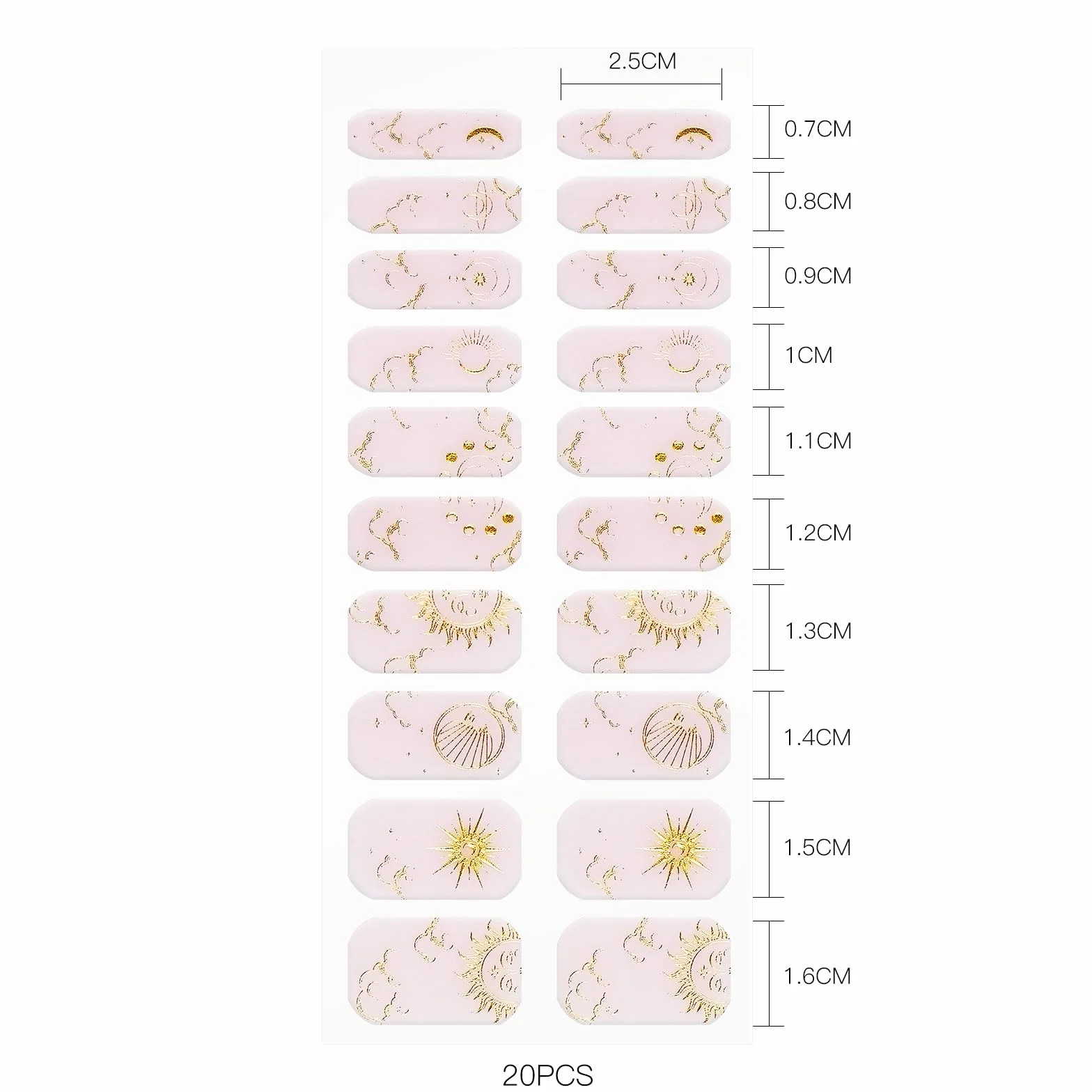 Autocollant Ongles Gel UV Étoile Lune Semi-durci Nail Art Design Manucure