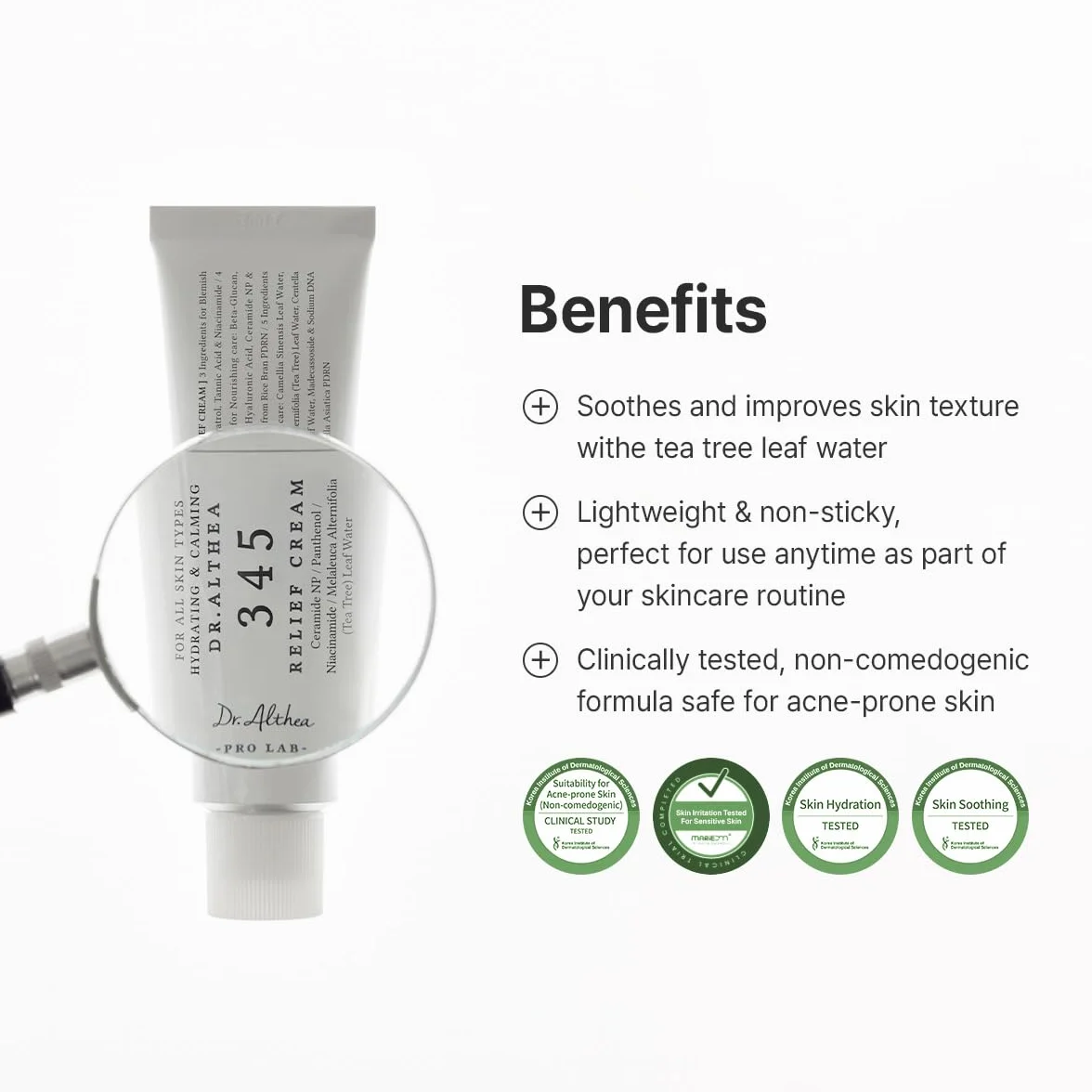 Dr. Althea 345 Relief Cream Crème Hydratante Visage Réparatrice Apaisante Peaux Imperfections PDRN Niacinamide Soin Coréen Vegan 50ml