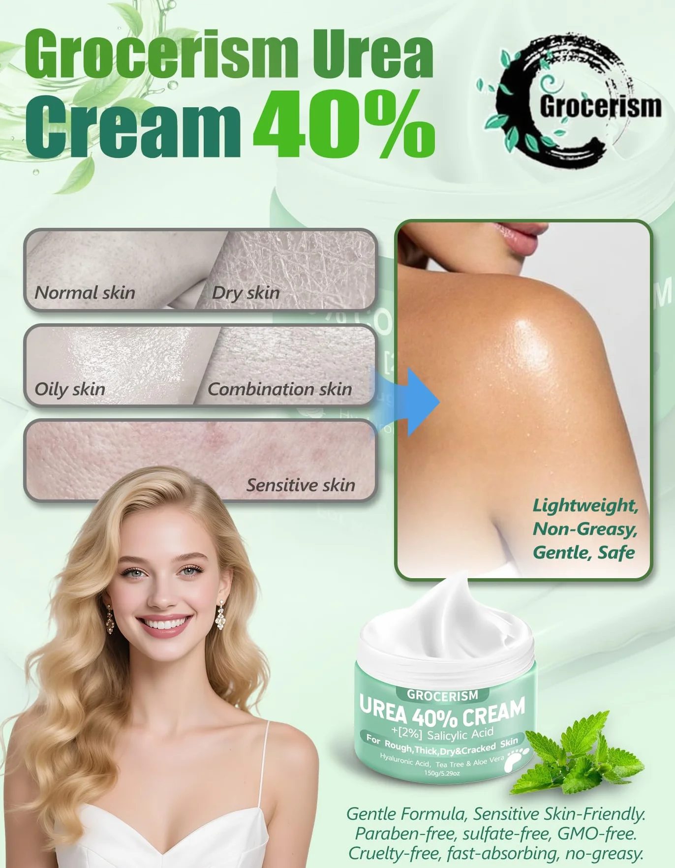 Crème à l'Urée 40% Acide Salicylique Pieds Mains Hydrate Élimine Callosités Adoucit 150 g