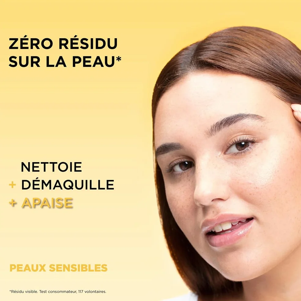 GARNIER Skin Active Biphase Micellaire 400 ml Nettoyant Démaquillant Visage Yeux Lèvres