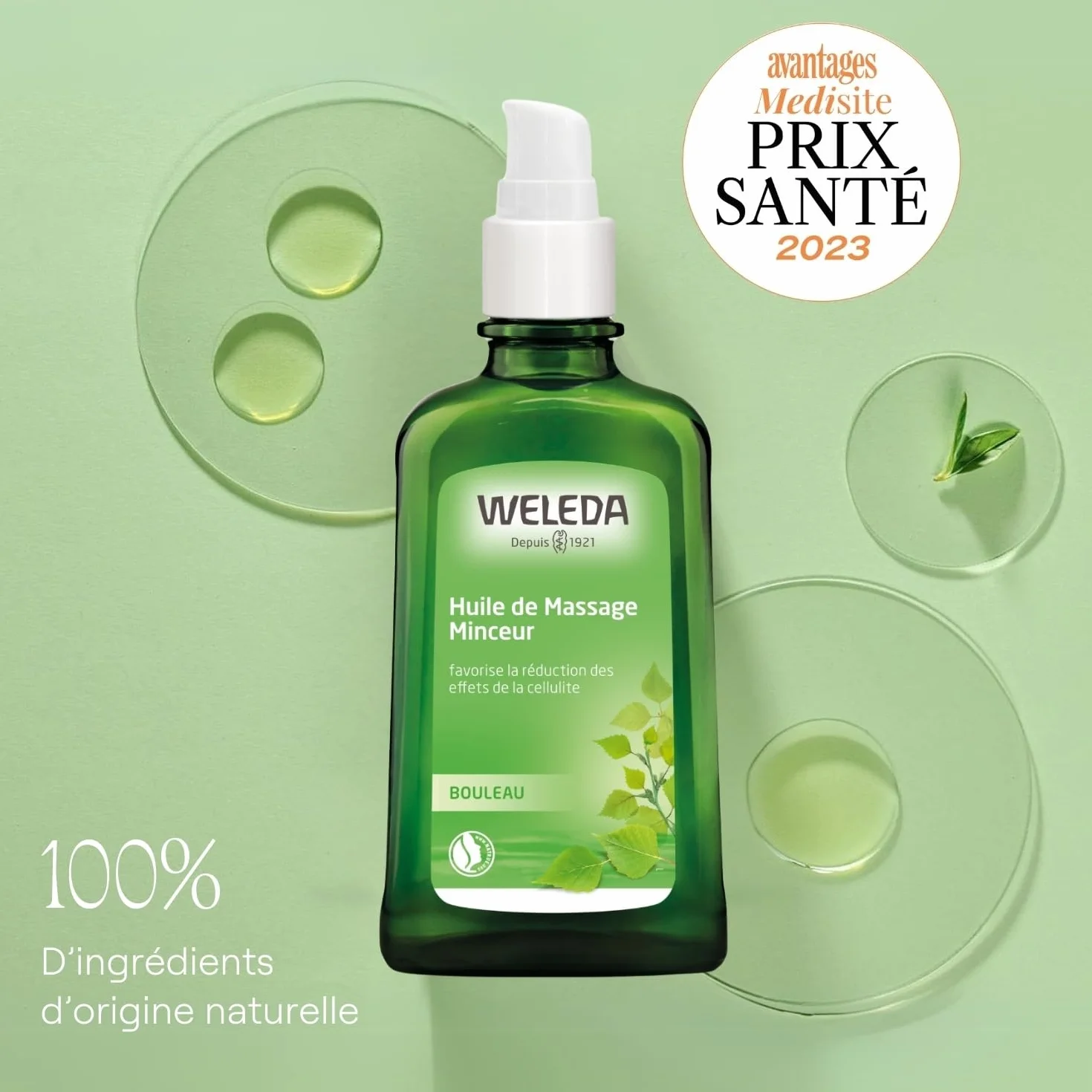 WELEDA Huile de Massage Anti-Cellulite au Bouleau 100ml NATRUE Vegan