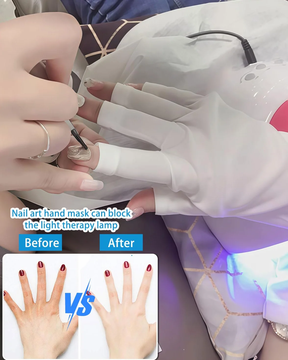 BARRU 5 Paires de Gants Masques Hydratants pour Mains Sèches, Vieillissantes & Gercées - Nail Art, Anti-UV